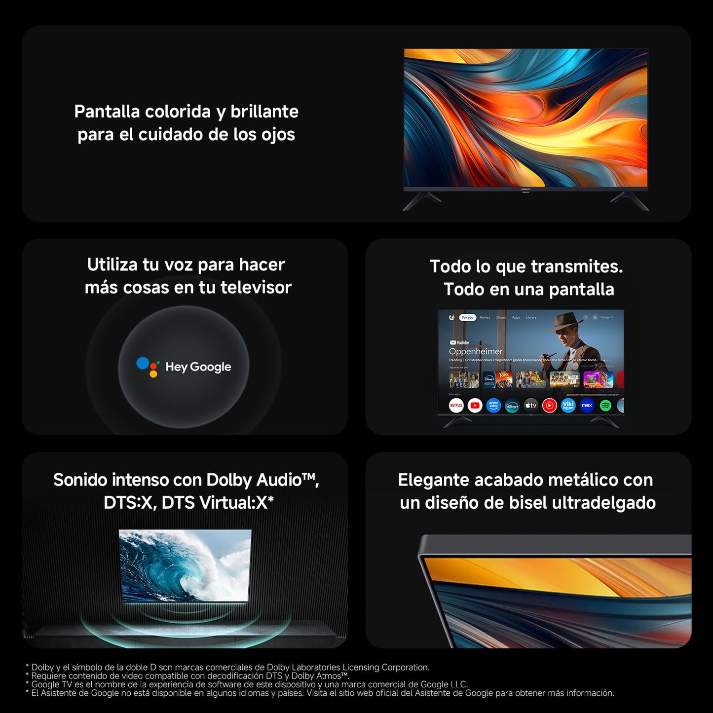 XIAOMI TV A 32 2026 | Google TV | Diseño Elegante con Bisel Ultrafino | Dolby Audio DTS:X + DTS Virtual:X1 | Voice Control