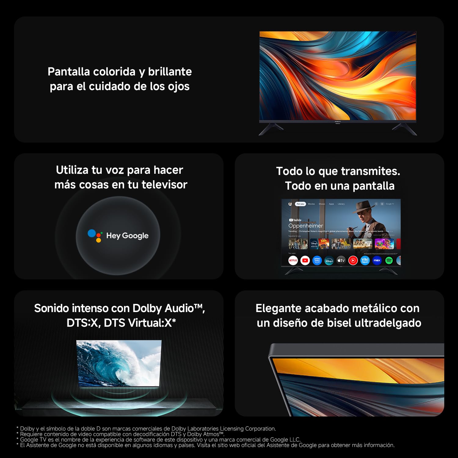 XIAOMI TV A 32 2026 | Google TV | Diseño Elegante con Bisel Ultrafino | Dolby Audio DTS:X + DTS Virtual:X1 | Voice Control