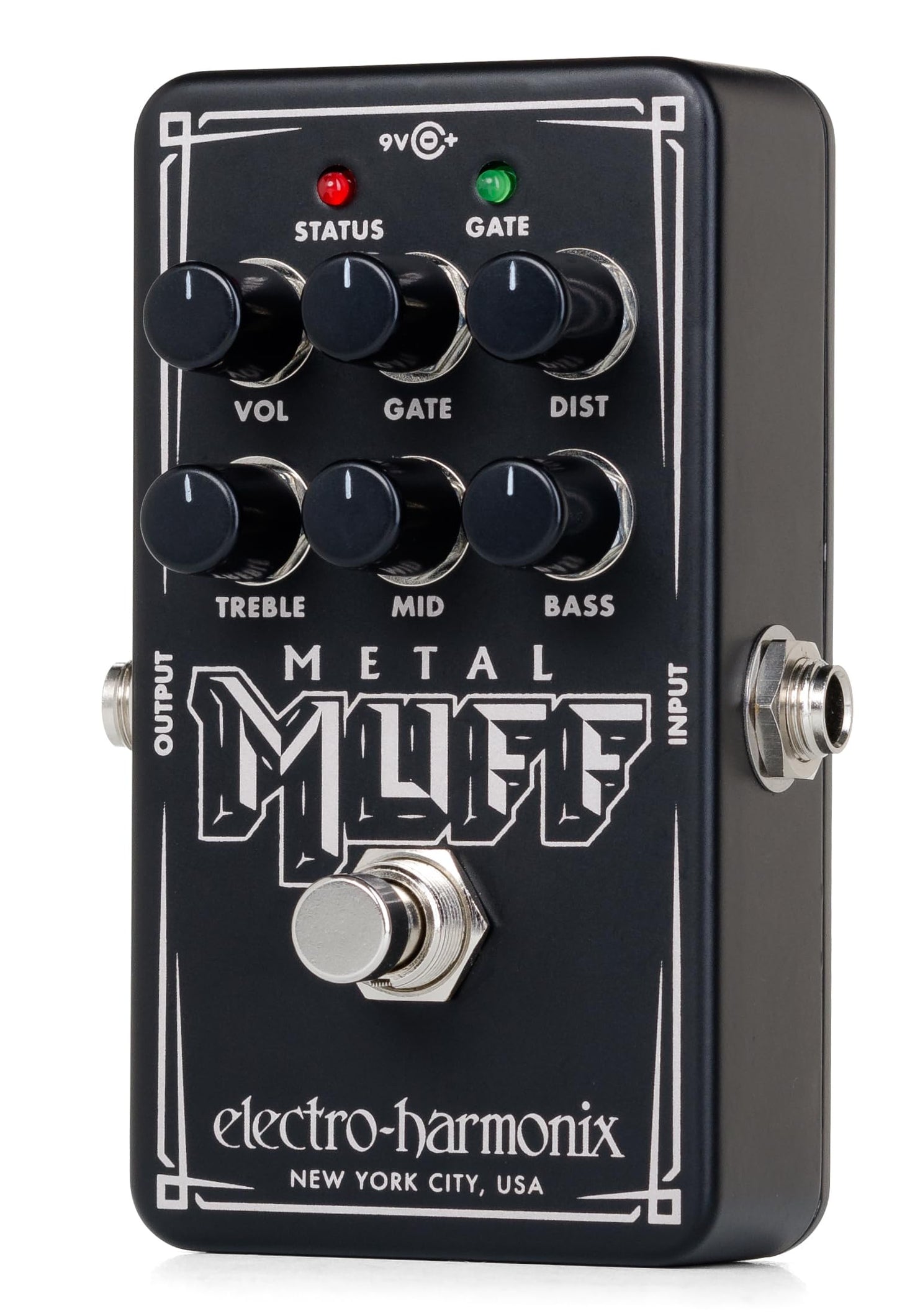 Pedal de Distorsión Electro-Harmonix Nano Metal Muff negro con Control de Puerta de Ruido para Guitarra Eléctrica