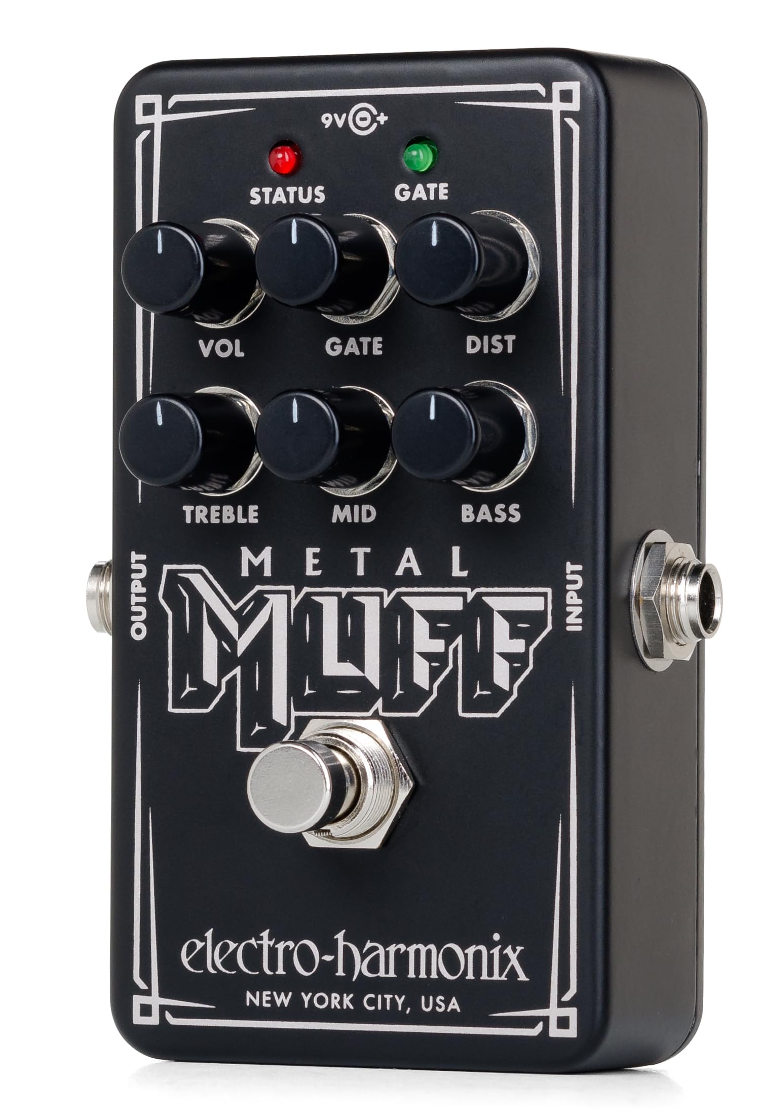 Pedal de Distorsión Electro-Harmonix Nano Metal Muff negro con Control de Puerta de Ruido para Guitarra Eléctrica