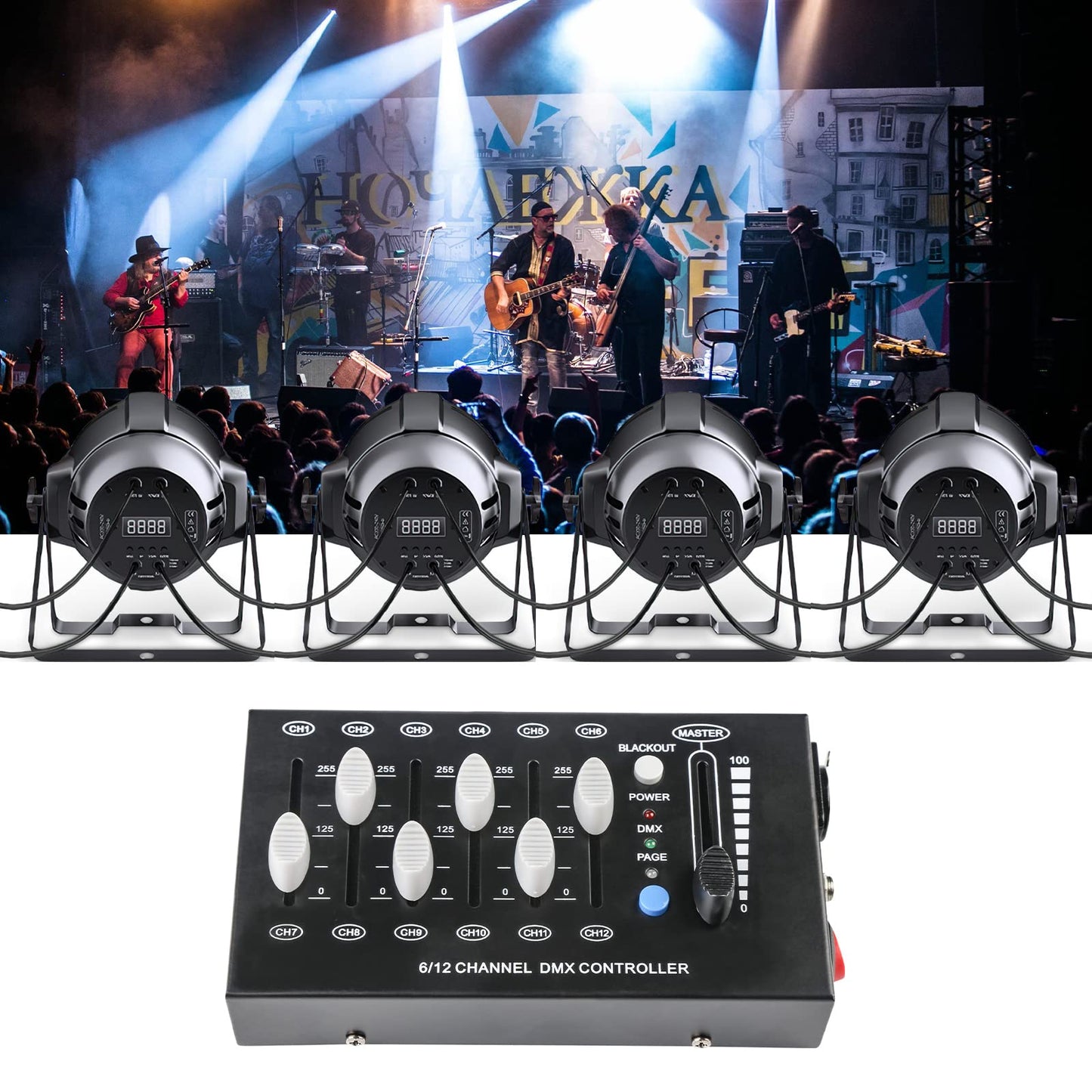MAD OWL driver de atenuación DMX de 12 canales, driver de iluminación mini dj, regulador de protocolo de señal DMX512, adecuado para iluminación de escenarios pequeños
