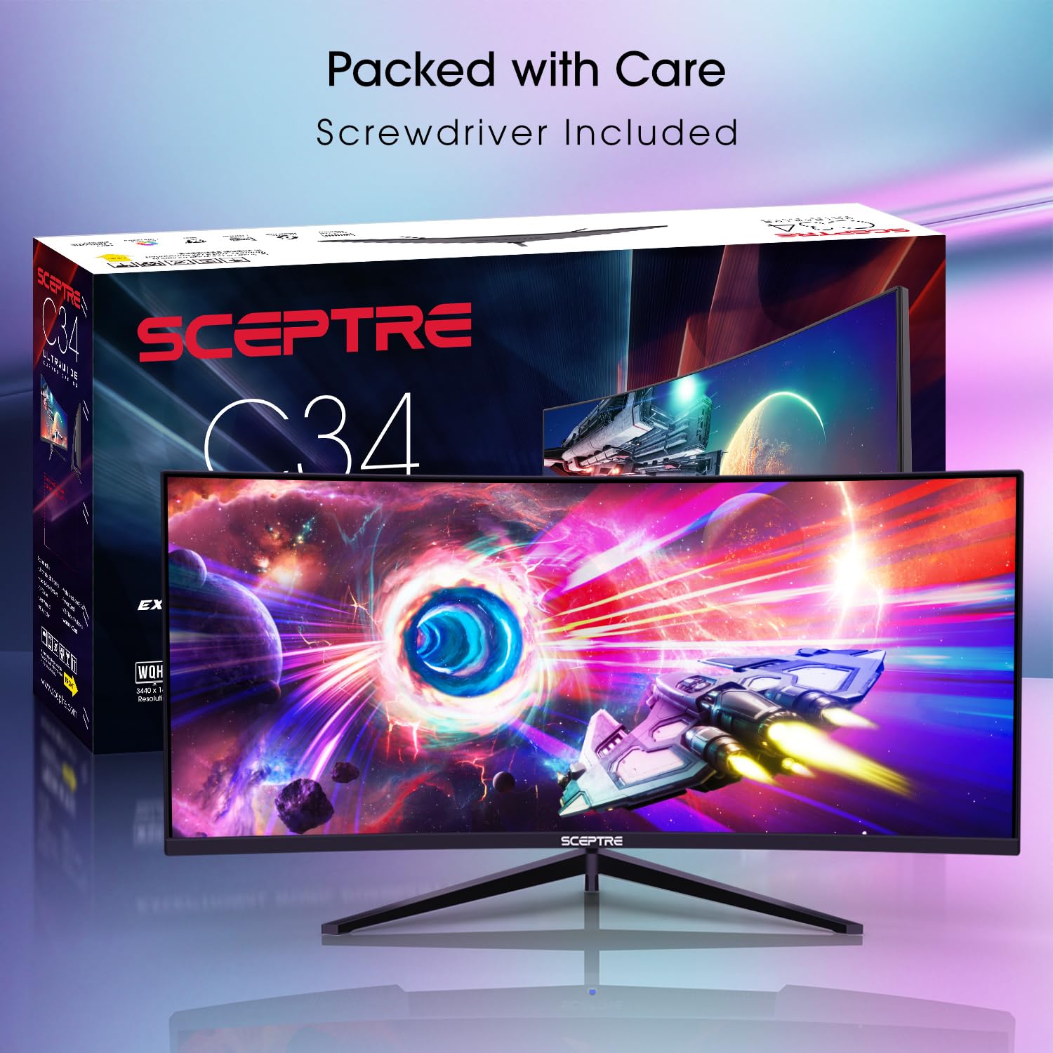 Monitor Curvo Ultrawide Sceptre Negro WQHD 34 Pulgadas 165Hz 1ms 2023