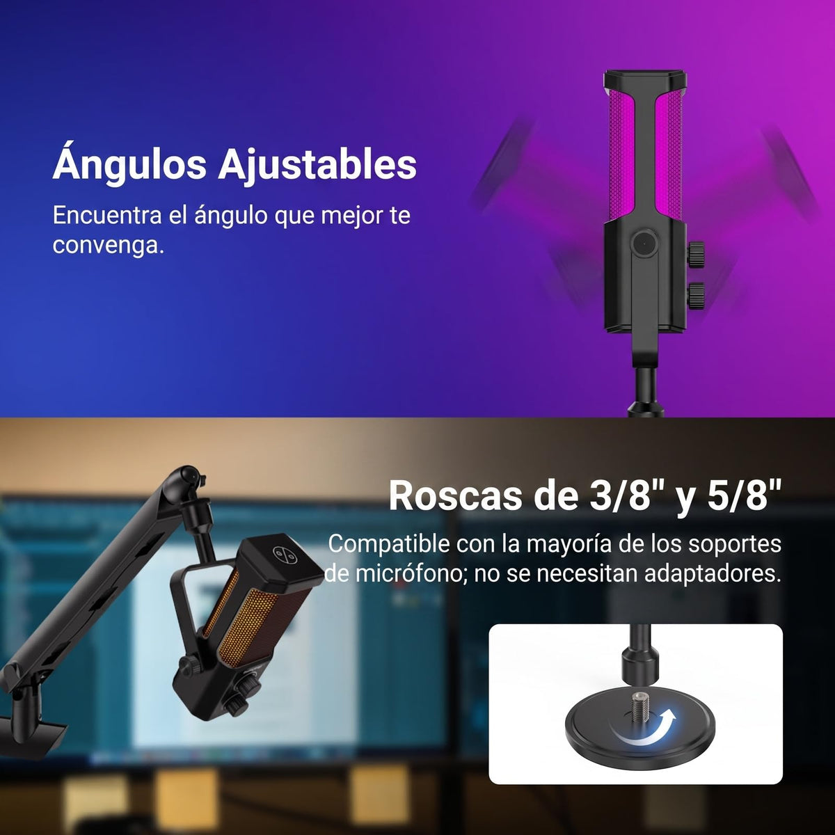 Micrófono USB Cardioide RGB NEEWER para Podcasting