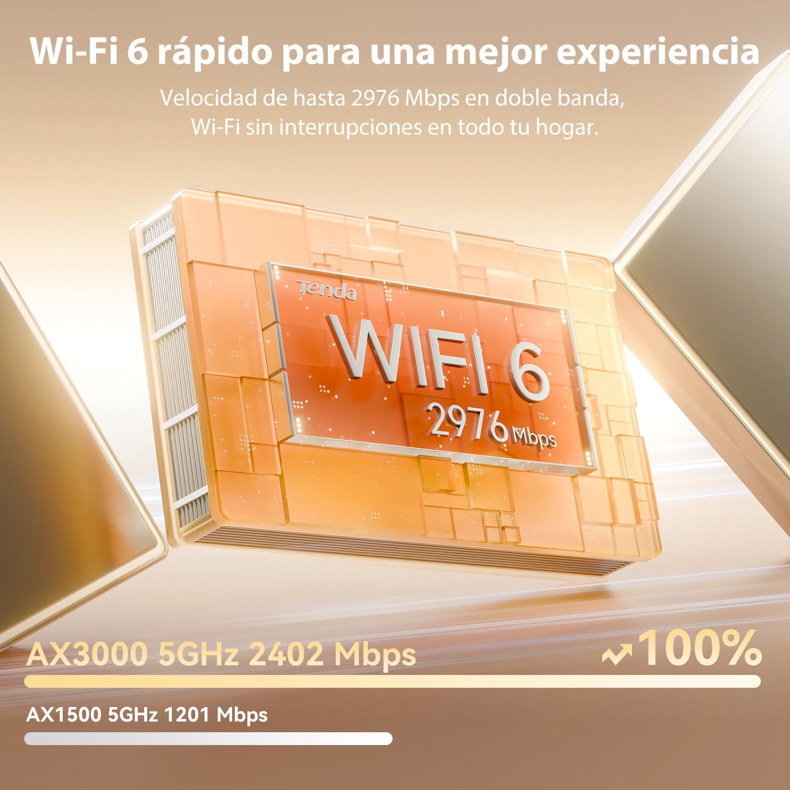 Sistema de Malla WiFi 6 Tenda Nova EX12 AX3000 Gigabit Blanco para Hogar Inteligente 2-Pack
