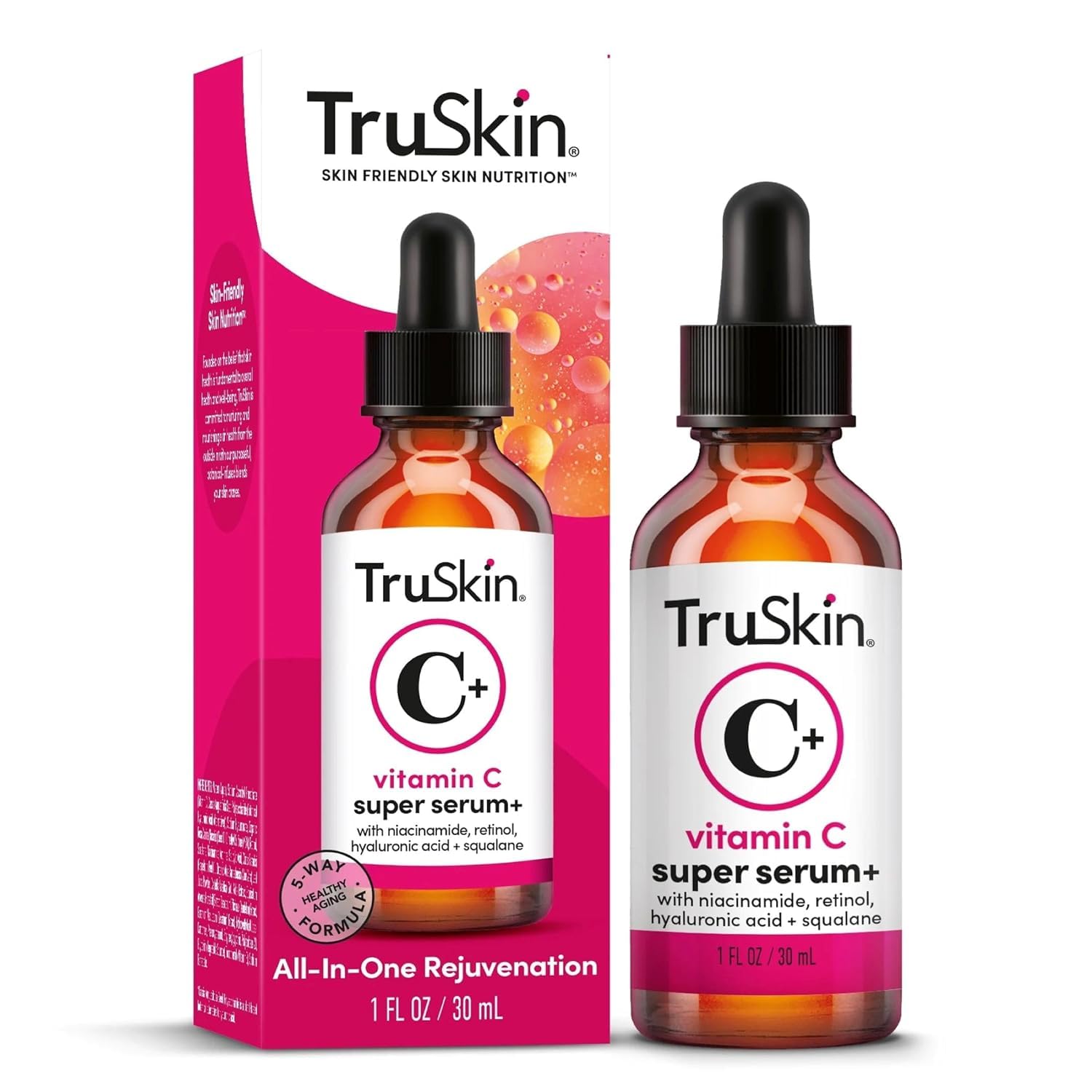 Vitamin C-Plus Super Serum, Anti Aging Anti-Wrinkle Facial Serum with Niacinamide, Retinol, Hyaluronic Acid, and Salicylic Acid
