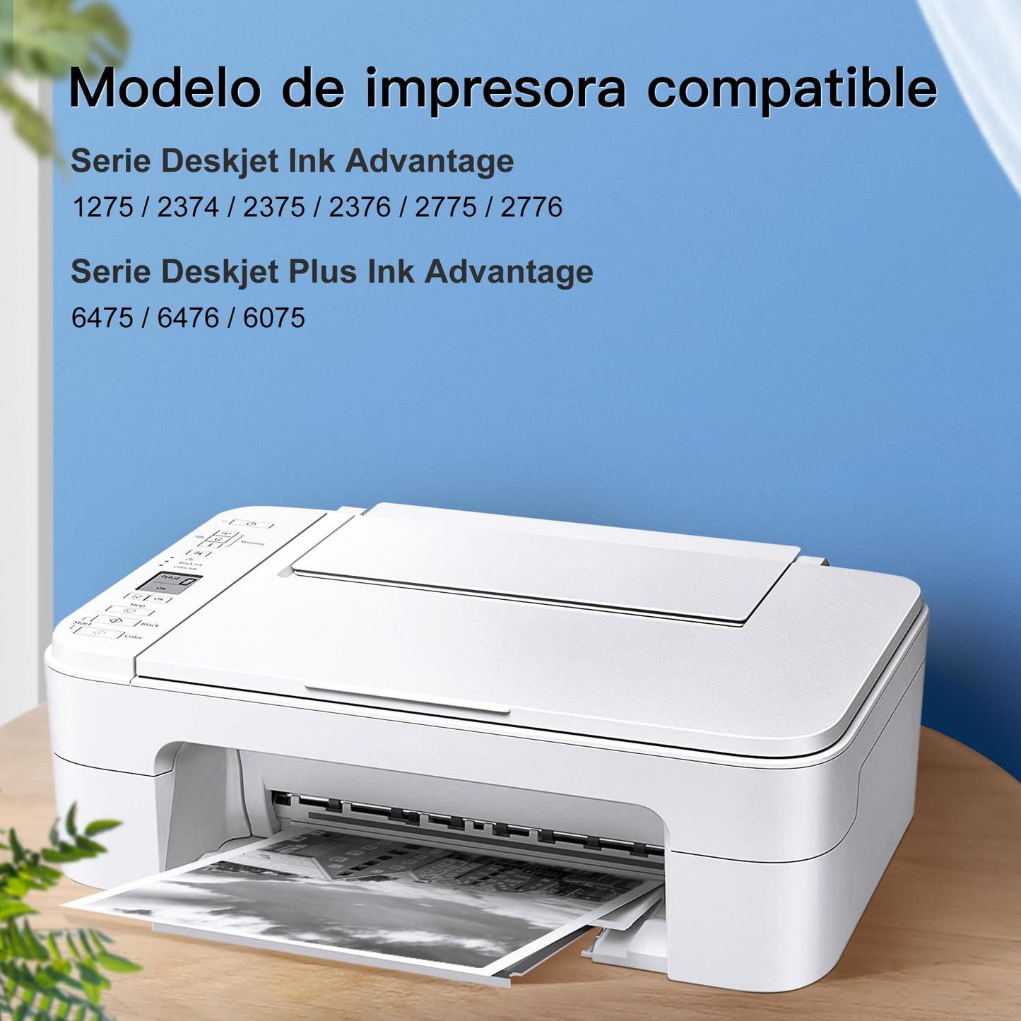 GPC Image Cartucho de Tinta Compatible para HP 667 667XL Compatibles con HP DeskJet Plus 6075 6475 6476 DeskJet Ink Advantage 1275 2335 2336 2375 2376 2775 2776 (2 Negro)