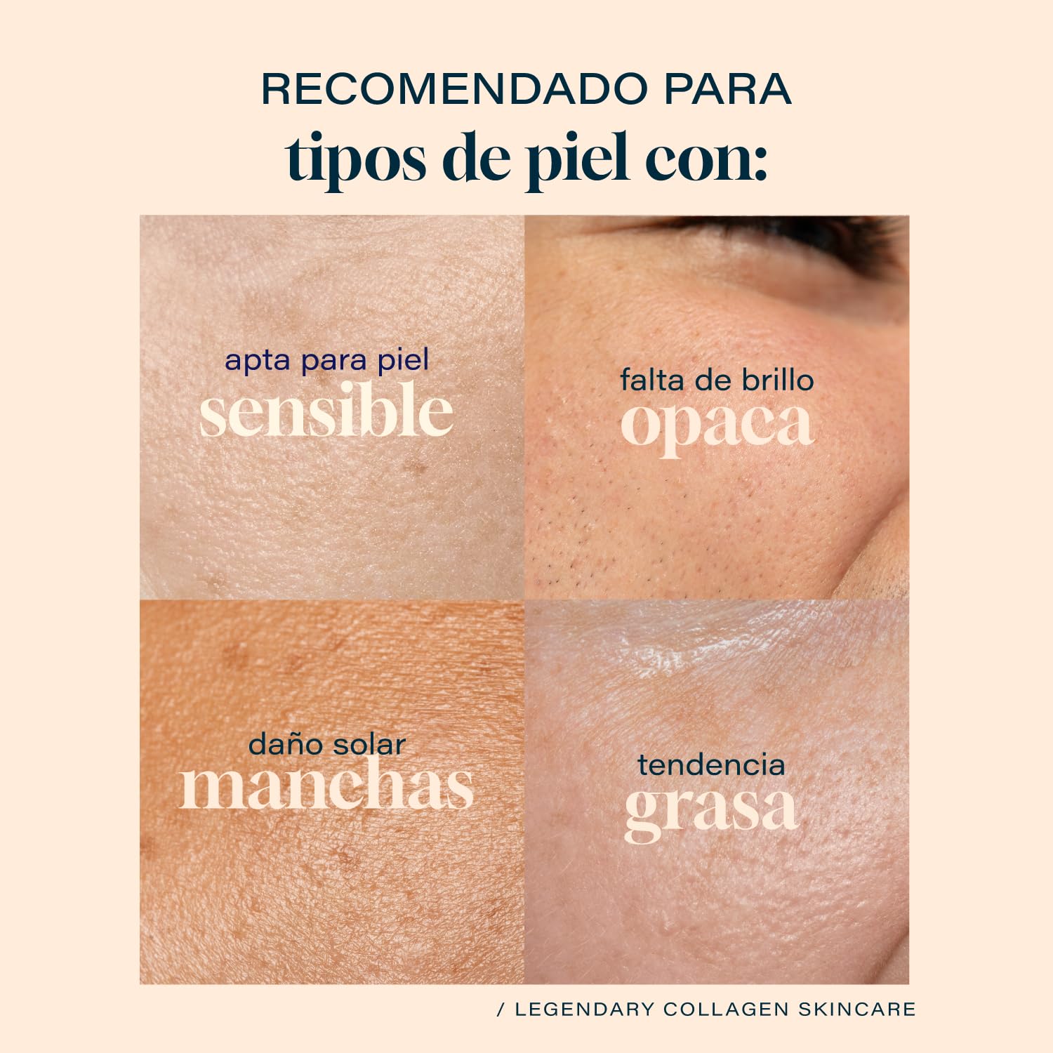 COLLAGENIC Crema Aclarante Facial con Vitamina C y Colágeno Hidrolizado | Crema de Día con Filtros Solares para Unificar el Tono de Piel | Bloqueador Solar Antioxidante para Rostro y Cuello, 60ml