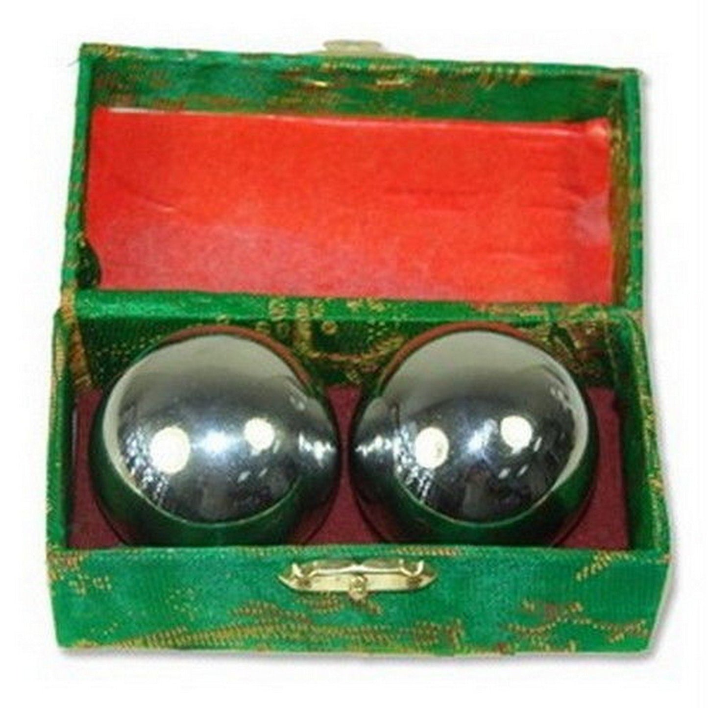 JapanBargain S-3297, bolas de Baoding para ejercicio de salud china, bolas de estrés, color cromado