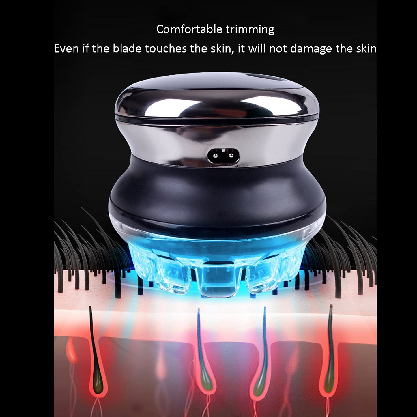 Afeitadora Eléctrica de Cabeza, Afeitadora Recargable para Cabeza y Cara para Hombres, Afeitadora Eléctrica Impermeable para Hombres Calvos, Kit de Aseo Eléctrico con Pinza