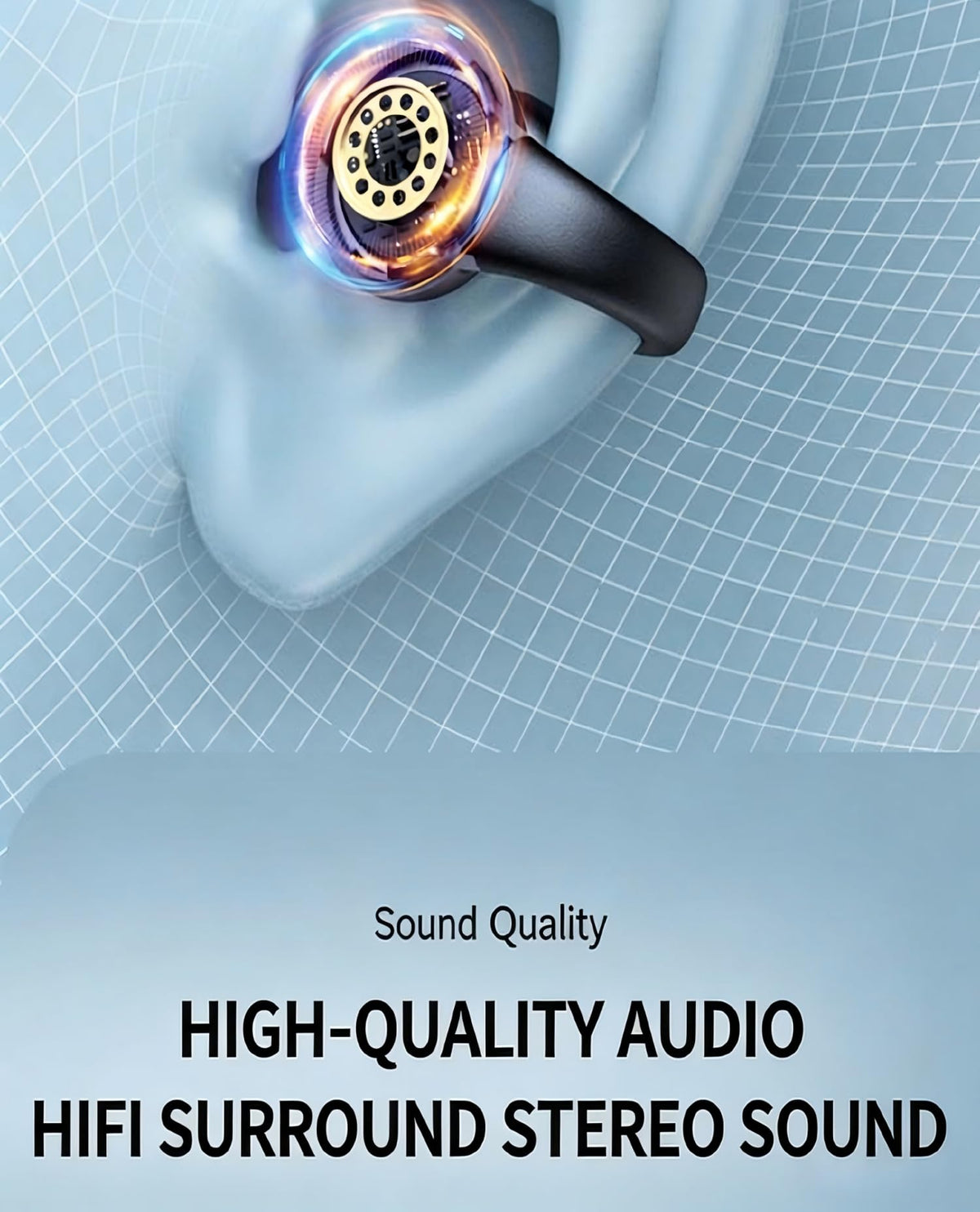 Audífonos Inalámbricos Conducción Ósea Bluetooth 5.3 Baja Latencia Luz Respiratoria Auricular Deportivo Resistente al Sudor
