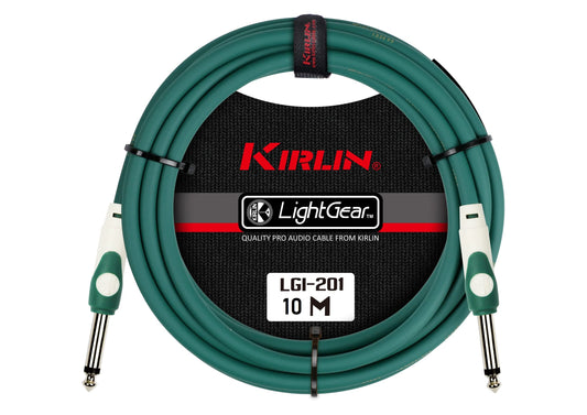 Cable para instrumento Kirlin profesional, 10 metros plug 1/4, LGI201 colores (Verde)