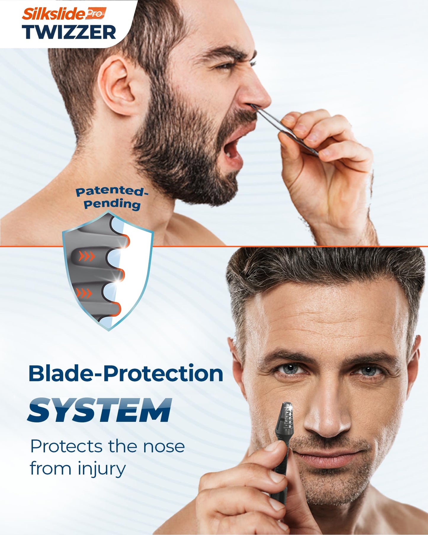 Silkslide TWIZZER, recortadora de pelo de nariz y oído para hombres y mujeres, depilación nasal, cuchillas alemanas, diseño patentado, sin electricidad ni baterías