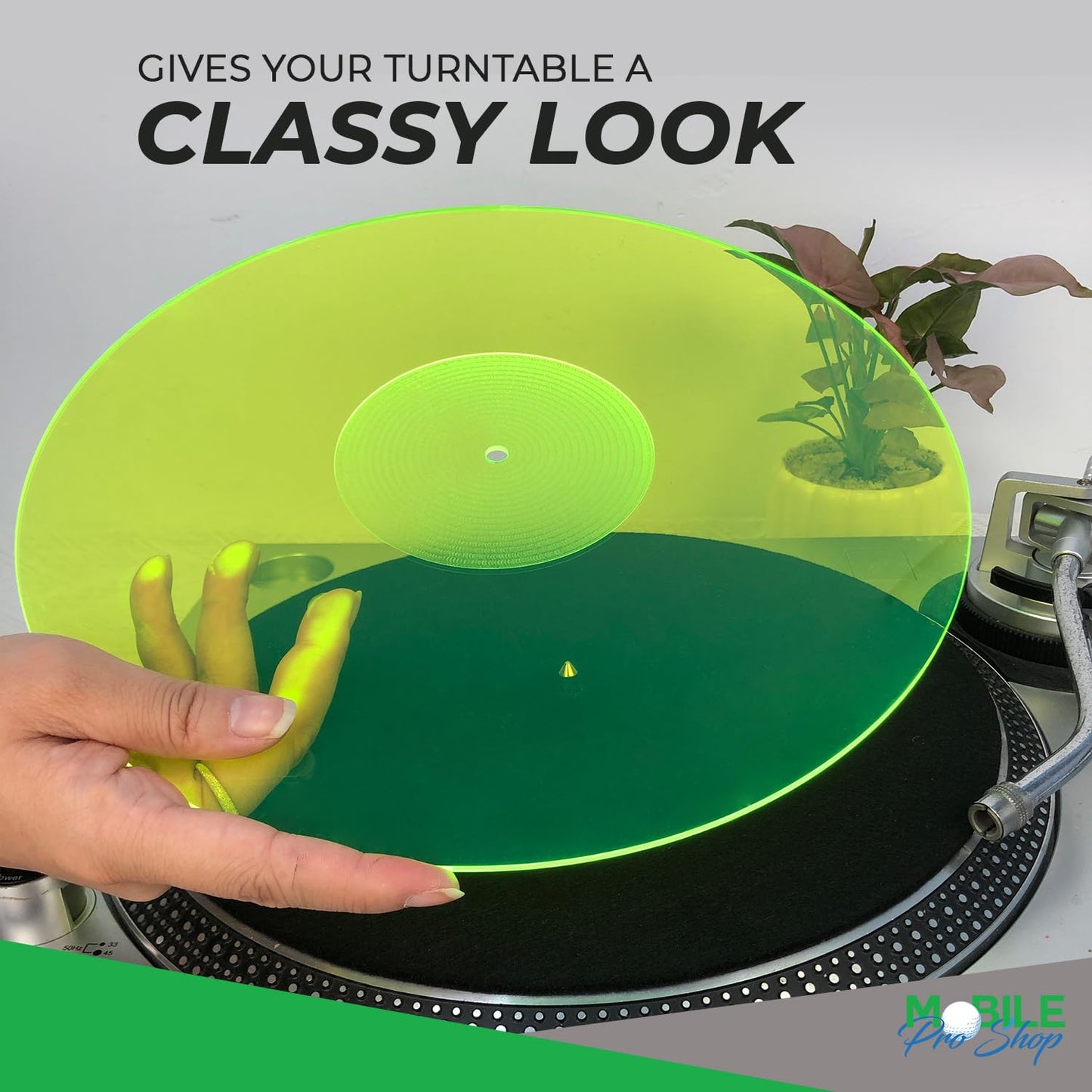 Slipmat Acrílico Mobile Pro Shop Verde Lit 2.7mm para Tocadiscos de Vinilo