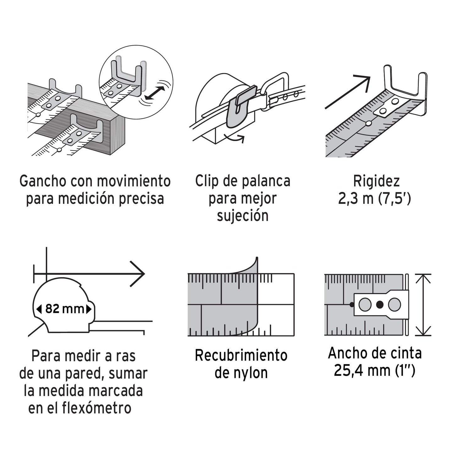 Flexómetro Truper Naranja contra Impacto 8 m Cinta 25 mm