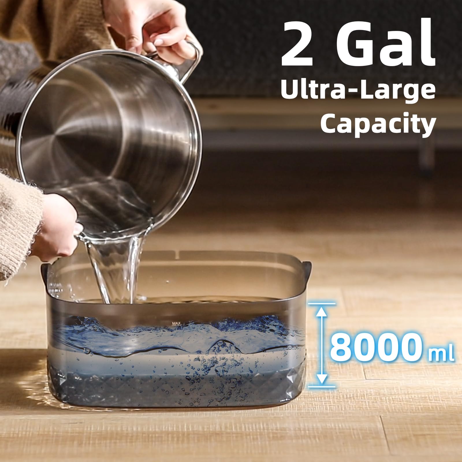 Fuente de agua para perros grandes, dispensador automático grande de agua para mascotas, 236 onzas/1.8 gal/7 l, fuente de agua para gatos, dispensador de tazón de agua para perros con herramienta de limpieza y filtros de repuesto, para perros S-L y múltip