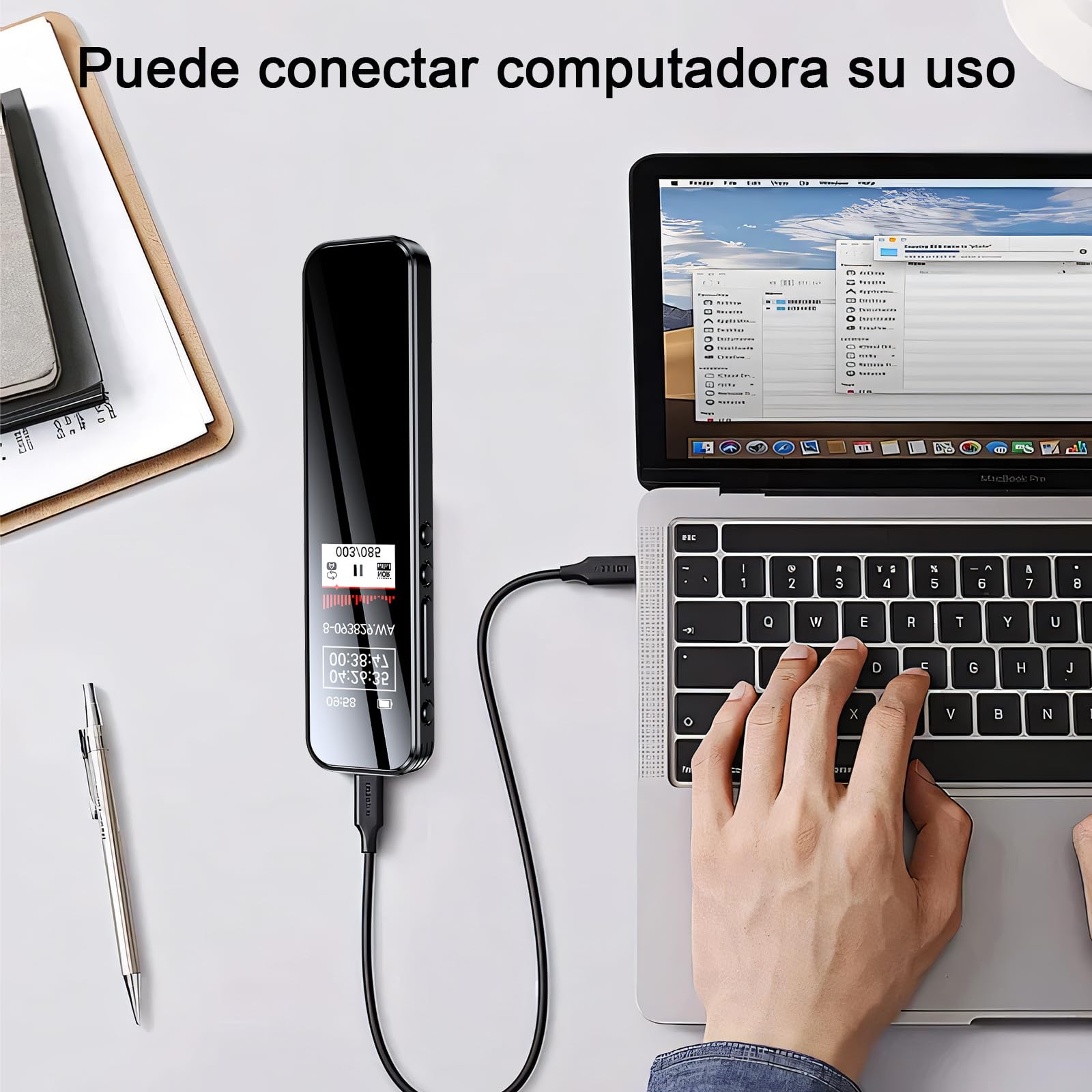 Grabadora de Voz Digital RYEWGRV 8 GB con Reducción de Ruido Recargable