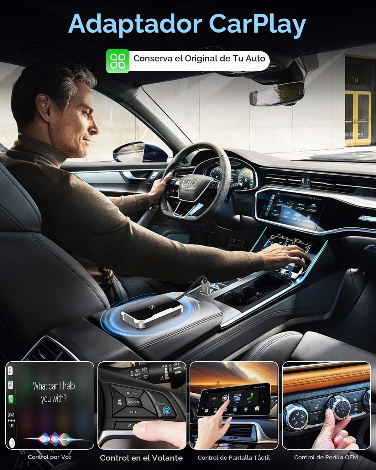 Adaptador Inalámbrico Musclez Blanco con Transmisión Dual WiFi y Bluetooth