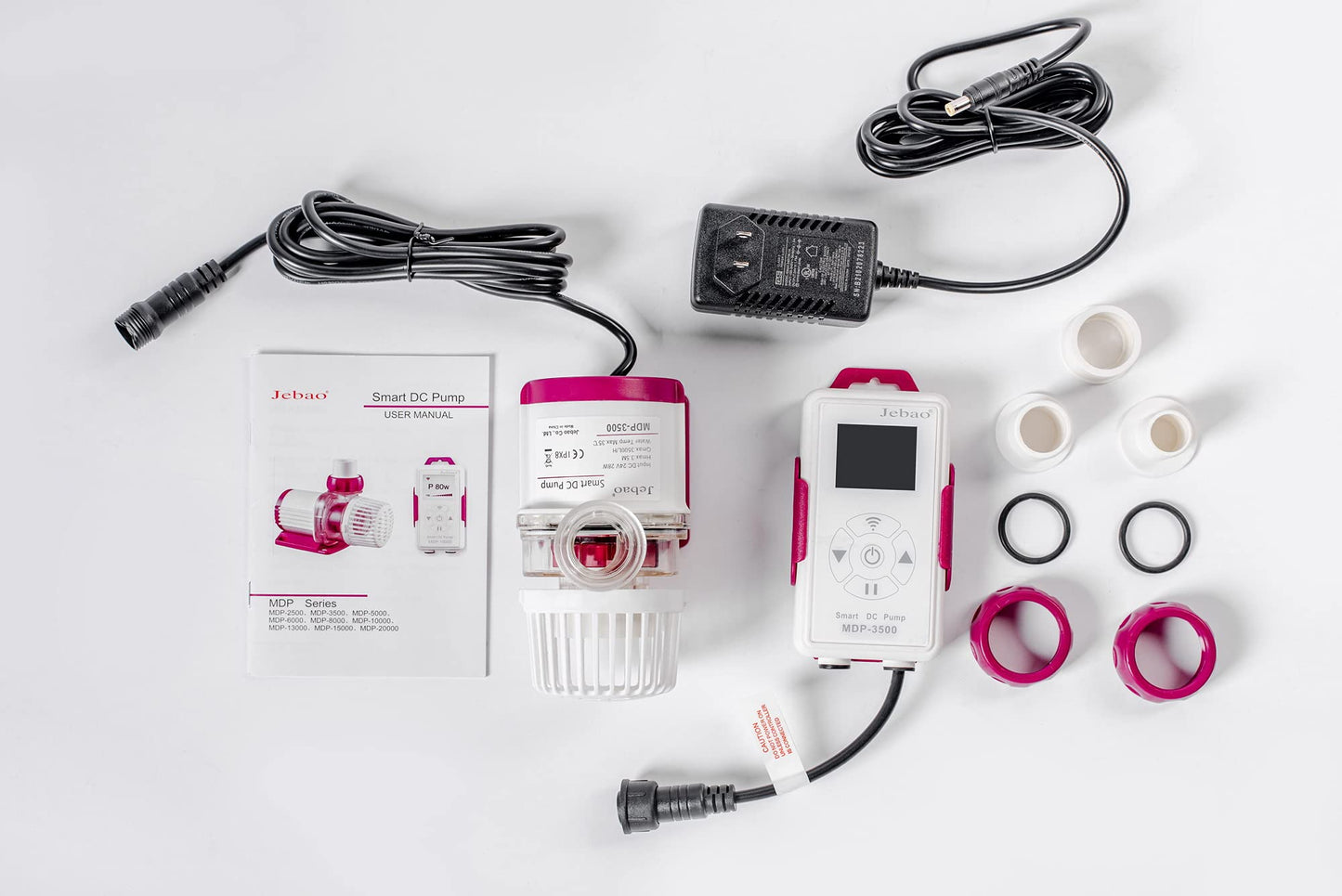 Jebao Bomba de CC Inteligente Sumergible con Driver LCD para Acuarios (MDP-3500, Blanco y Púrpura)