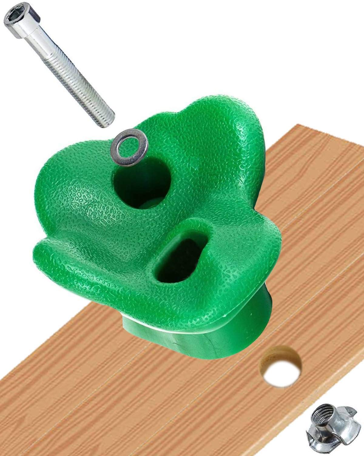 KINSPORY 20 Piezas de agarres de Escalada en Roca con Nariz de Cerdo Colorida con Dos Asas Azules, Juego de Accesorios de Montaje Incluido