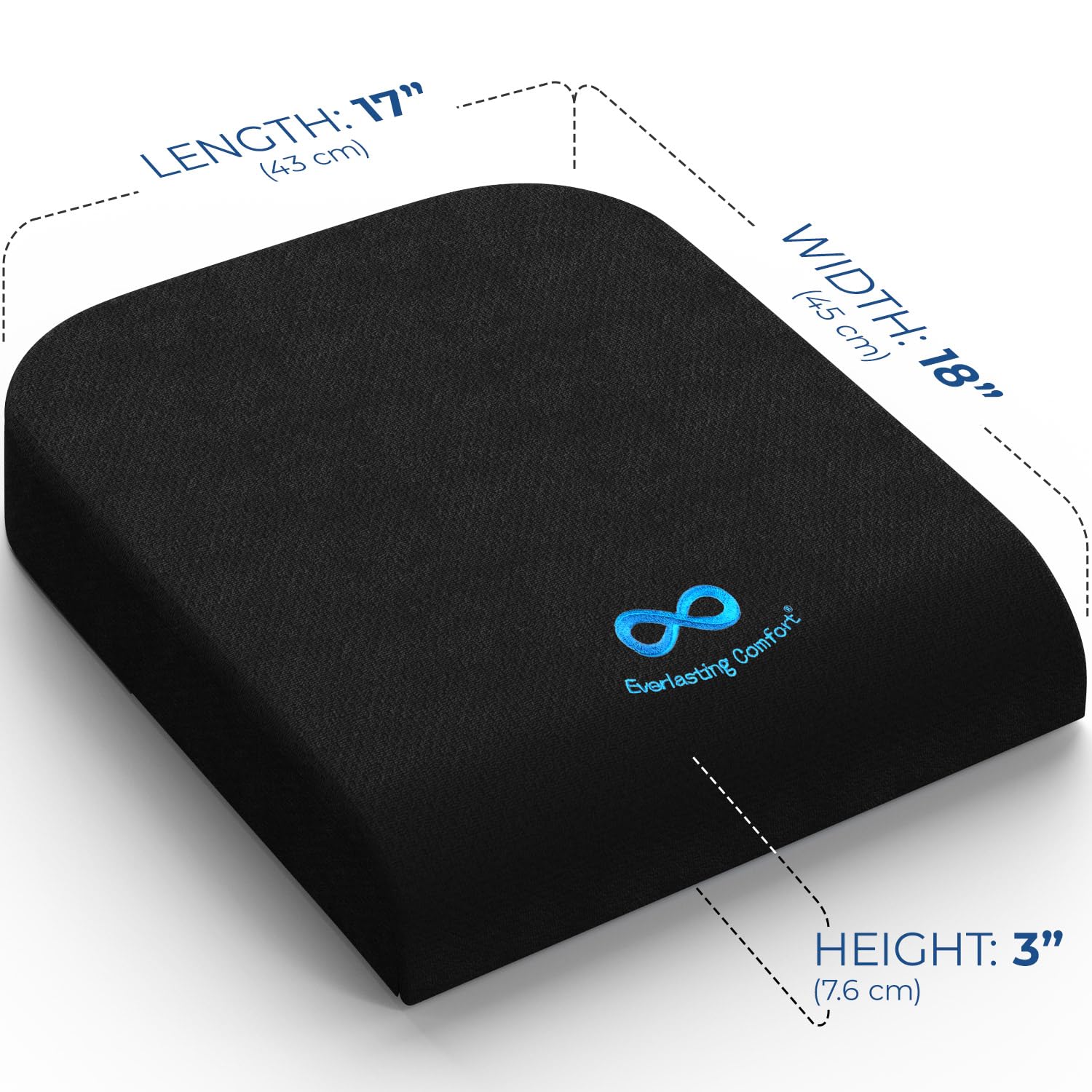 Cojín de Asiento de Espuma Viscoelástica Everlasting Comfort Gel Infundido y Ventilado para Silla de Ruedas