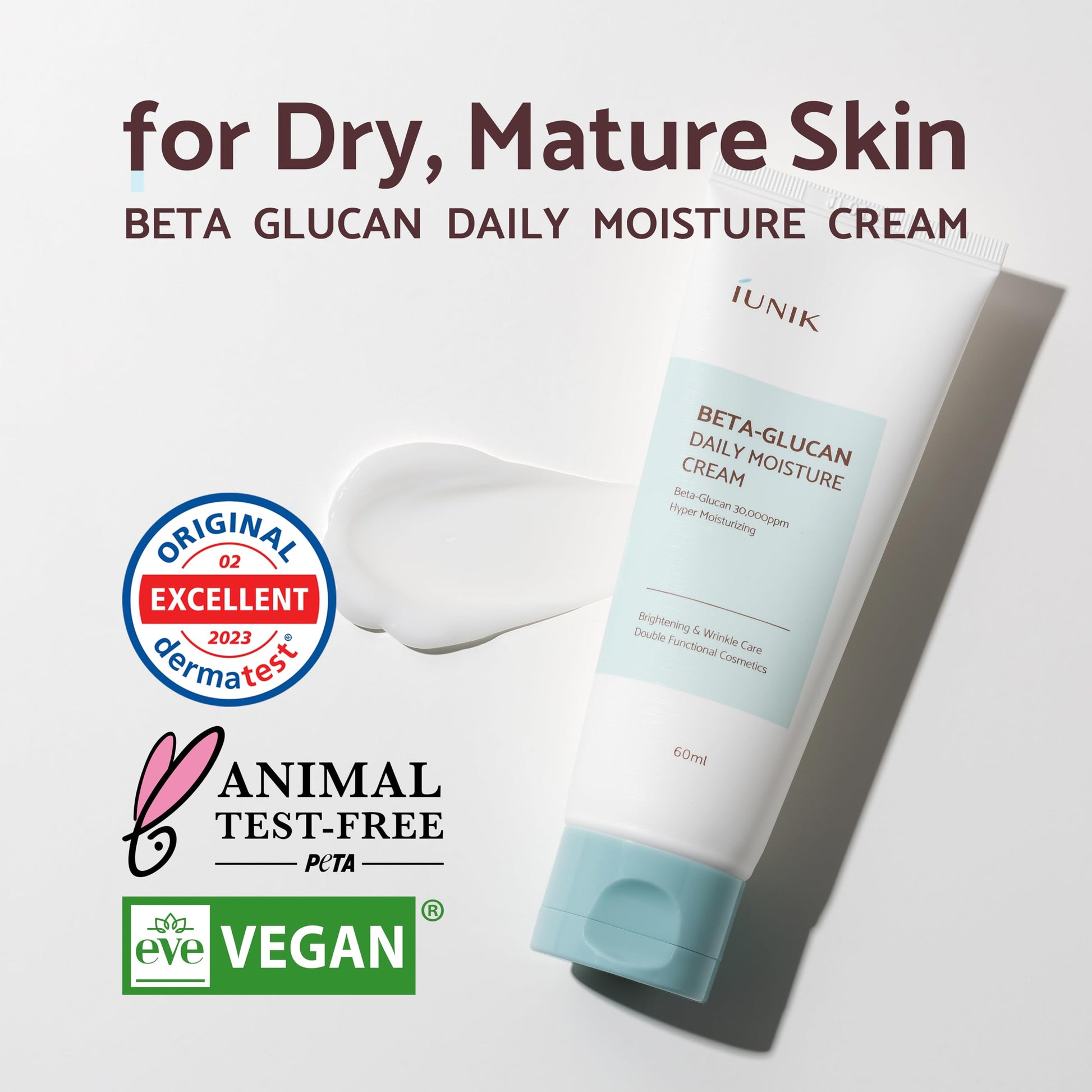 IUNIK Crema hidratante diaria iUNIK Beta Glucan de 60 ml con MAKEP: REM Safe me. Espuma de limpieza para alivio | Cuidado de la piel coreano