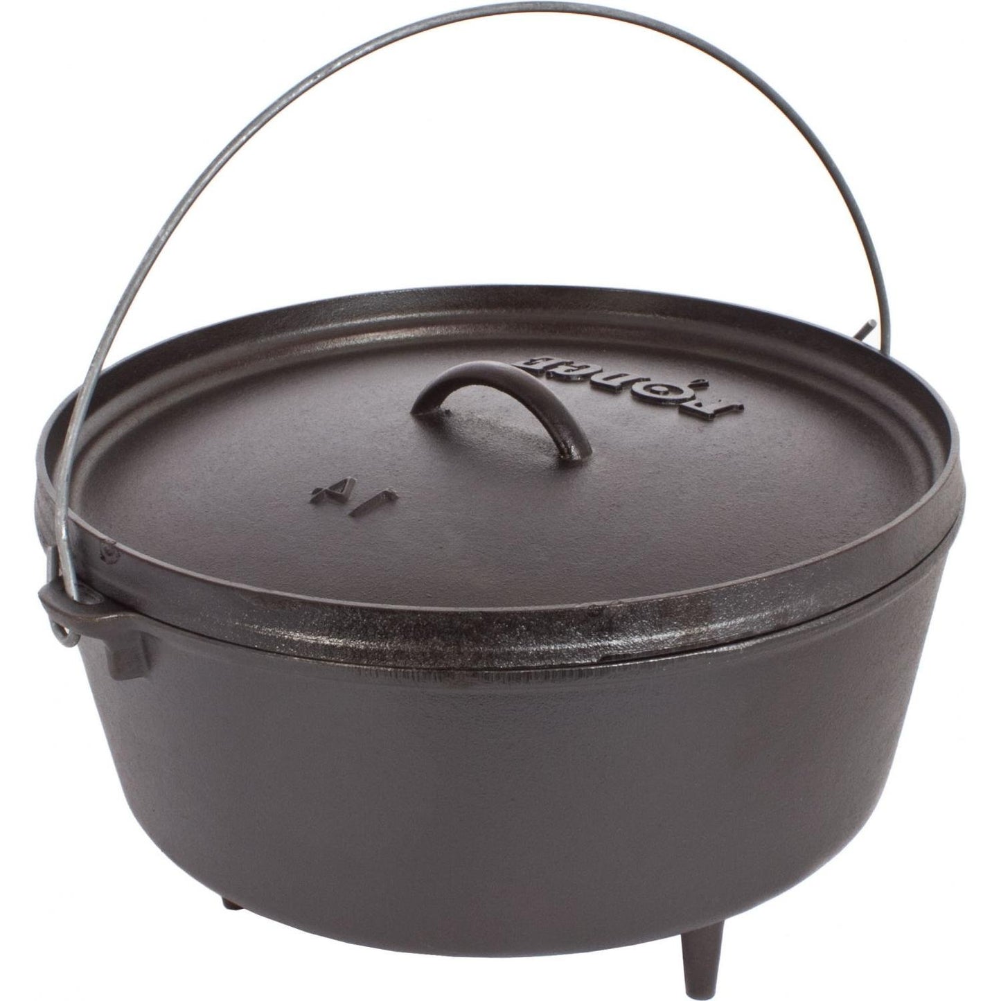 Lodge - Horno holandés de hierro fundido presazonado de 10 cuartos con tapa, doble asa, uso en el horno, en la estufa, en la parrilla o sobre la fogata, color negro