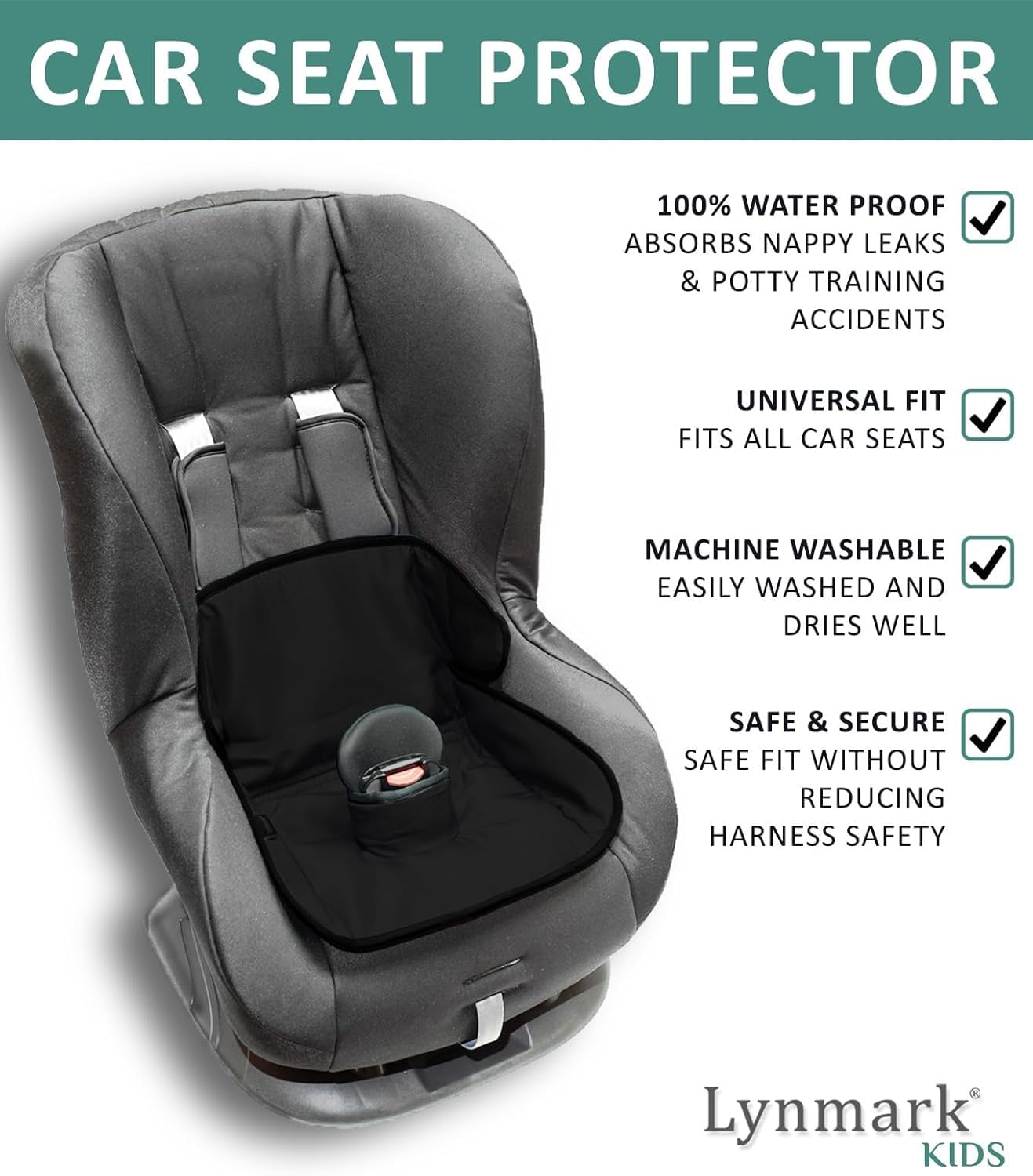 Lynmark® - Funda protectora de asiento de coche para entrenamiento para ir al baño – almohadillas absorbentes impermeables para niños pequeños y asiento de coche – Alfombrilla de forro universal