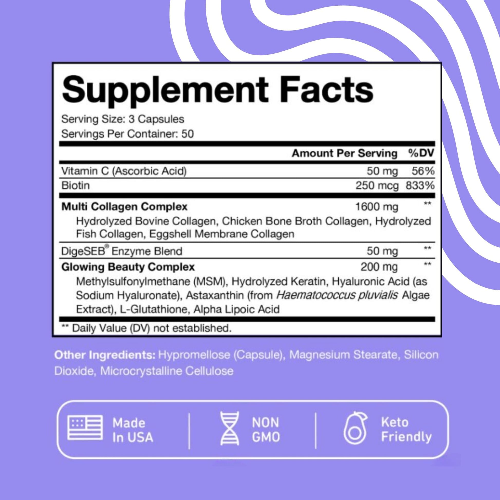 Collagen for Women - Plus Vitamin C, Biotin, Hyaluronic Acid - Type, I, II, III, V & X Multi Complex - 150 Pills
