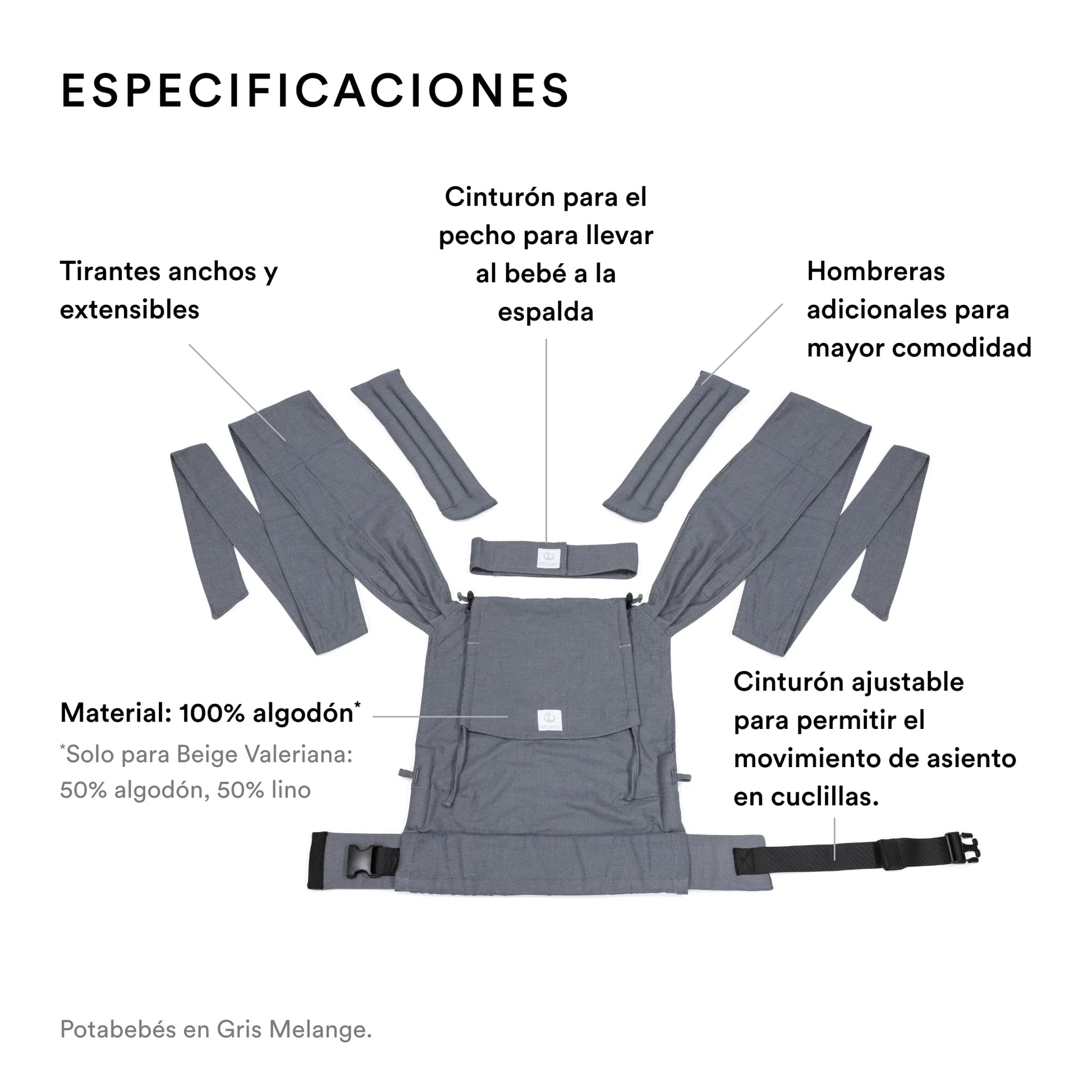 Portabebés Stokke Limas Marrón Espresso Ergonómico y Ajustable para Recién Nacidos