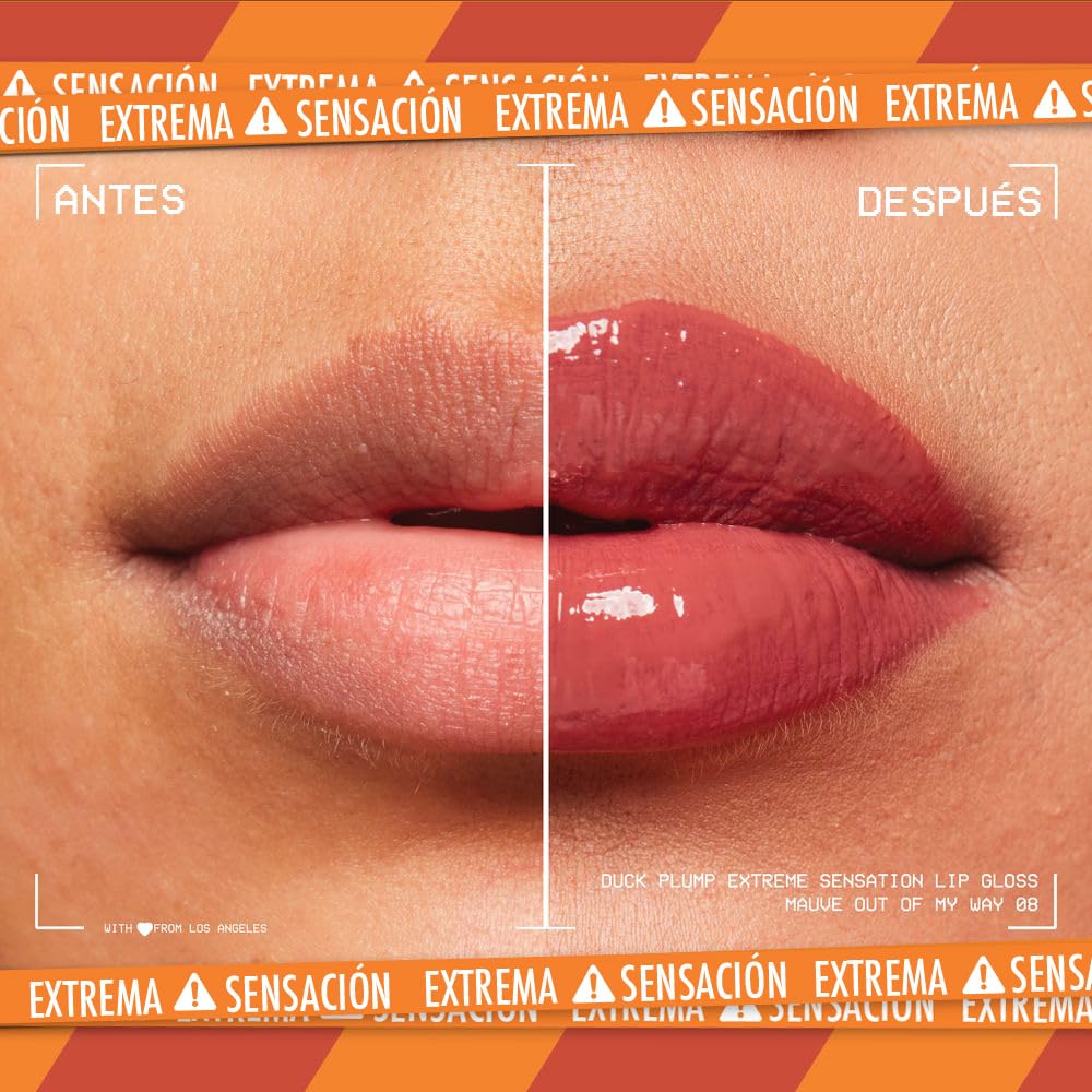 NYX Professional Makeup, Duck Plump, 7ml. Tono: Mauve Out my Way. Brillo labial voluminizador con efecto plumping para un volumen instantáneo. Gloss infusionado con jengibre picante para un volumen visible y de larga duración. Fórmula vegana.