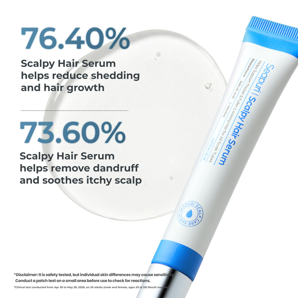 Sérum Capilar Seapuri Transparente con Ácido Salicílico para Crecimiento y Tratamiento Anticaída para Hombre y Mujer