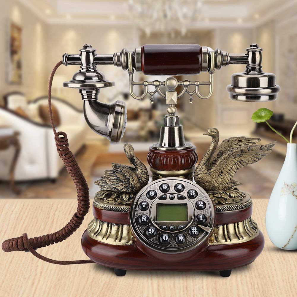 Teléfono Retro Vintage, Teléfono Antiguo de Alta Gama, Dial Giratorio Teléfono Fijo Antiguo, FSK/DTMF Office Home Auto IP Teléfono Retro Vintage