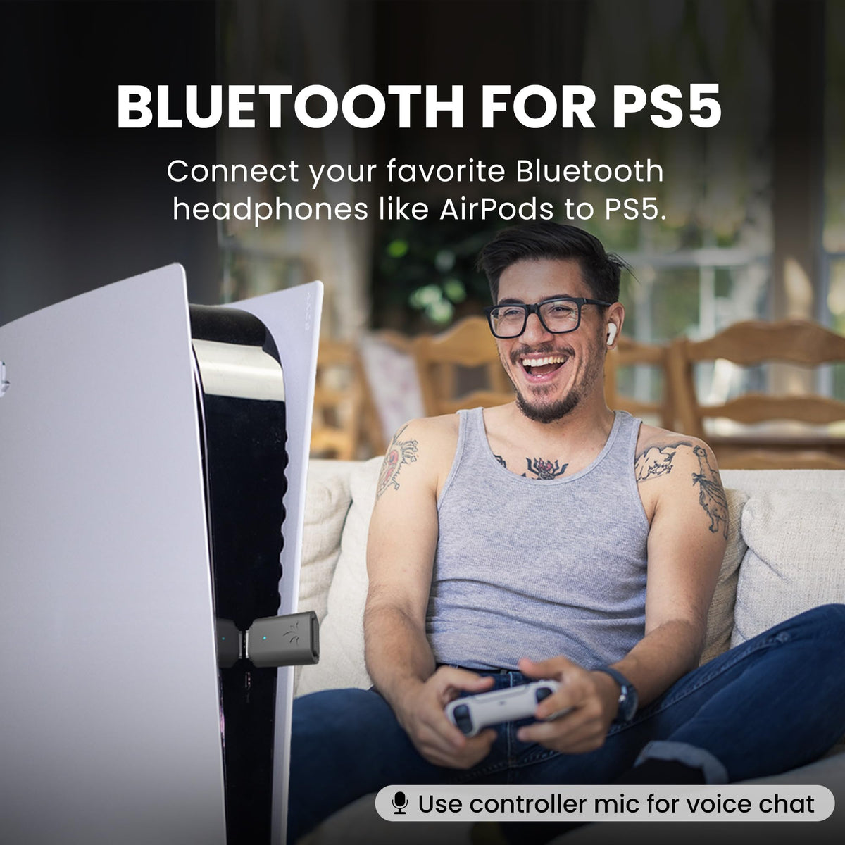 Adaptador USB C Avantree Gaming Gris Bluetooth 5.3 para Consolas de Juegos con Baja Latencia