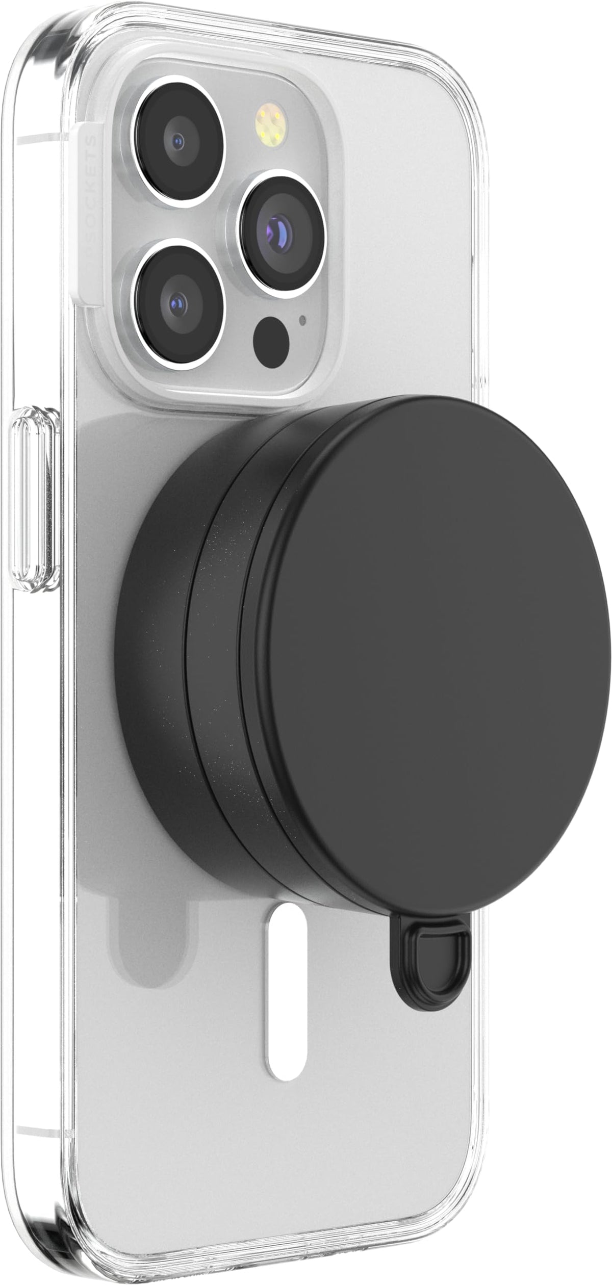 Soporte para Teléfono PopSockets Negro Metálico con Succión Multisuperficie Compatible con MagSafe