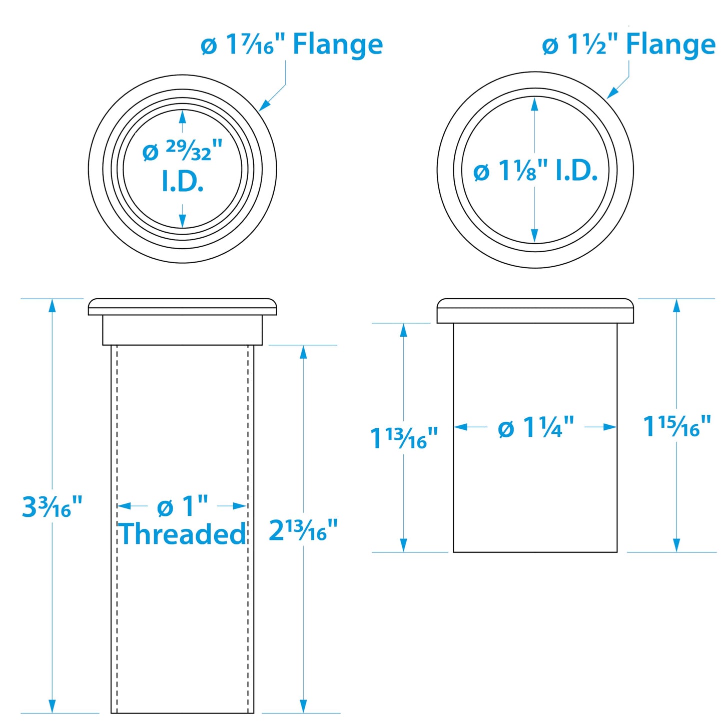 Tubo de Drenaje Ajustable Seachoice Blanco para Apertura de 1-1/4 Pulgadas