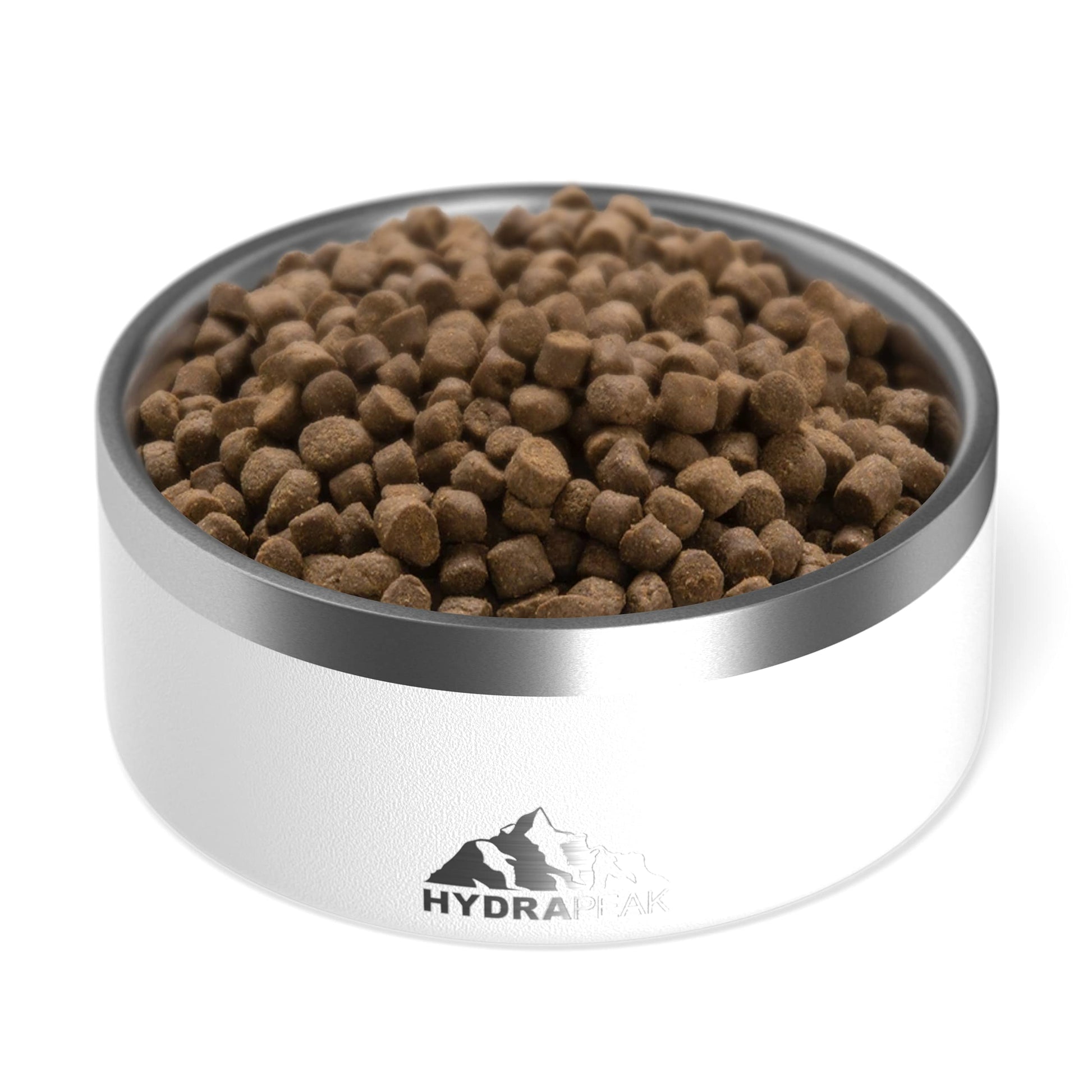Hydrapeak Cuenco para perro, cuencos antideslizantes de acero inoxidable para agua o comida (4 tazas, blanco)