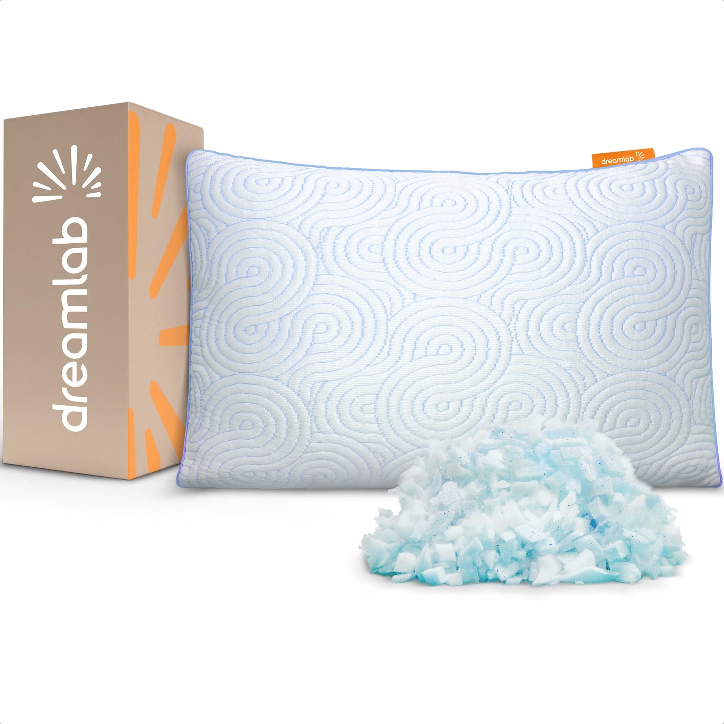 Almohada Dreamlab Polar Cloud Blanco Altura Ajustable Memory Foam Tamaño King Size 45cm x 84cm