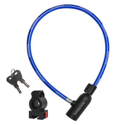 DocksLocks - Juego de bloqueo de cable para bicicleta con cerradura de llave, soporte de montaje, seguridad antirrobo portátil y compacto para bicicletas, scooters y más de 4 pies