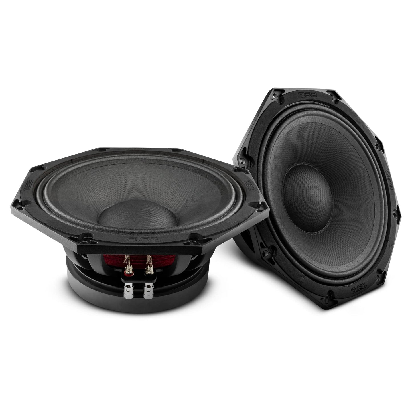 DS18 10OCT500-8 Pro Altavoz octágono de Rango Medio de 10 Pulgadas, 1000 vatios máximo, 500 vatios RMS 8 ohmios, Audio de Calidad Premium para Sistema de Sonido estéreo de Coche o camión, 1 Altavoz