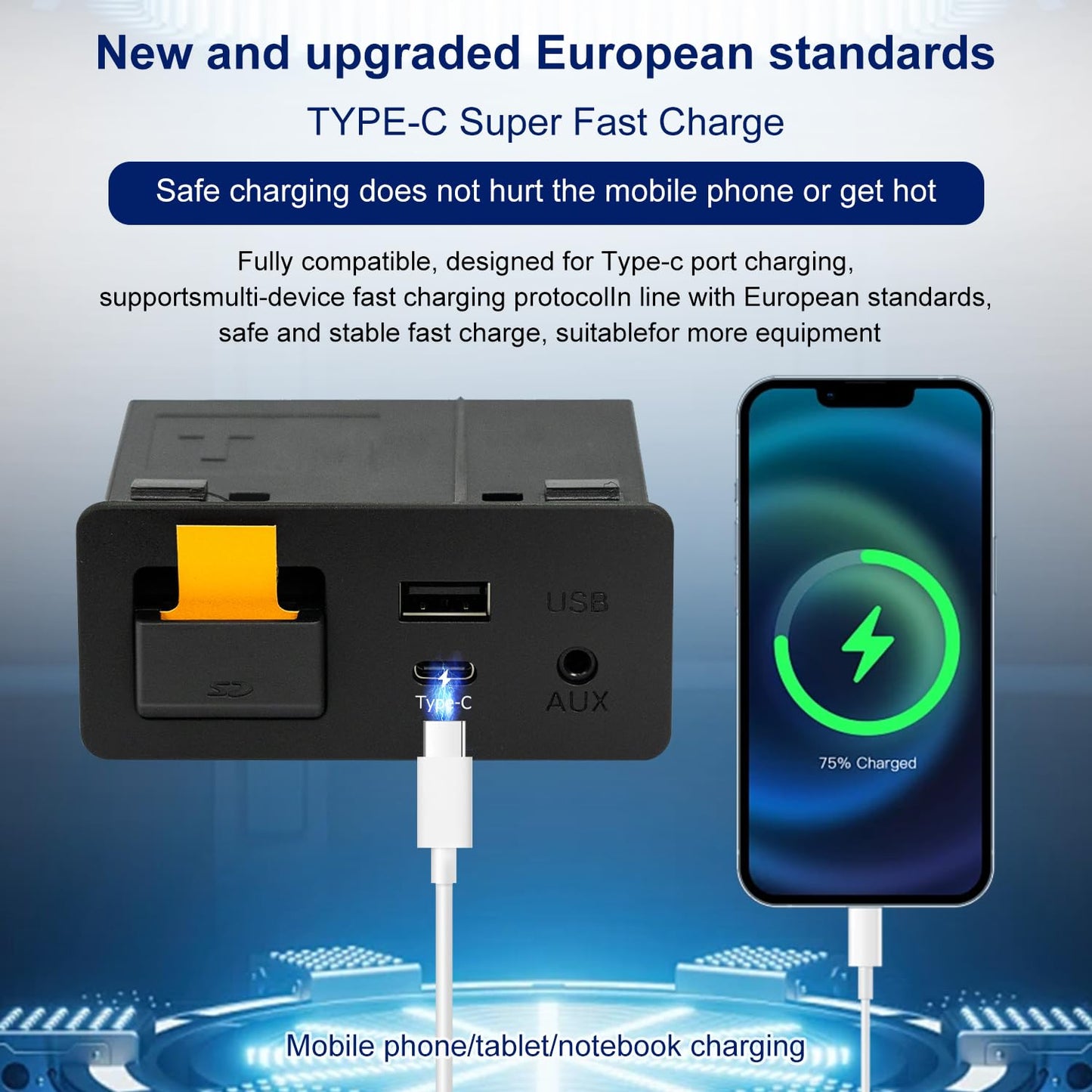 Kit de Reequipamiento Inalámbrico Carplay Mazda Tipo-C Compatible 2014-2019
