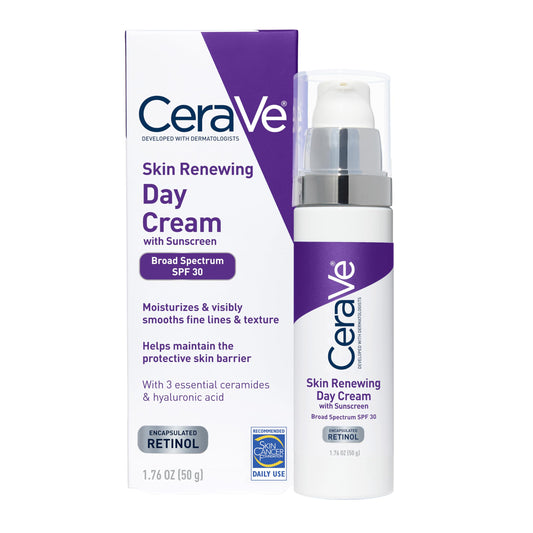 CeraVe Anti Aging Face Cream with SPF | 1.76 Ounce | Anti Wrinkle Retinol Cream and Face Sunscreen | Fragrance Free