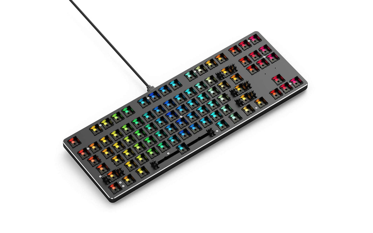 Teclado Mecánico Modular Glorious Negro Retroiluminación RGB-LED para Juegos Edición Barebone Renovado