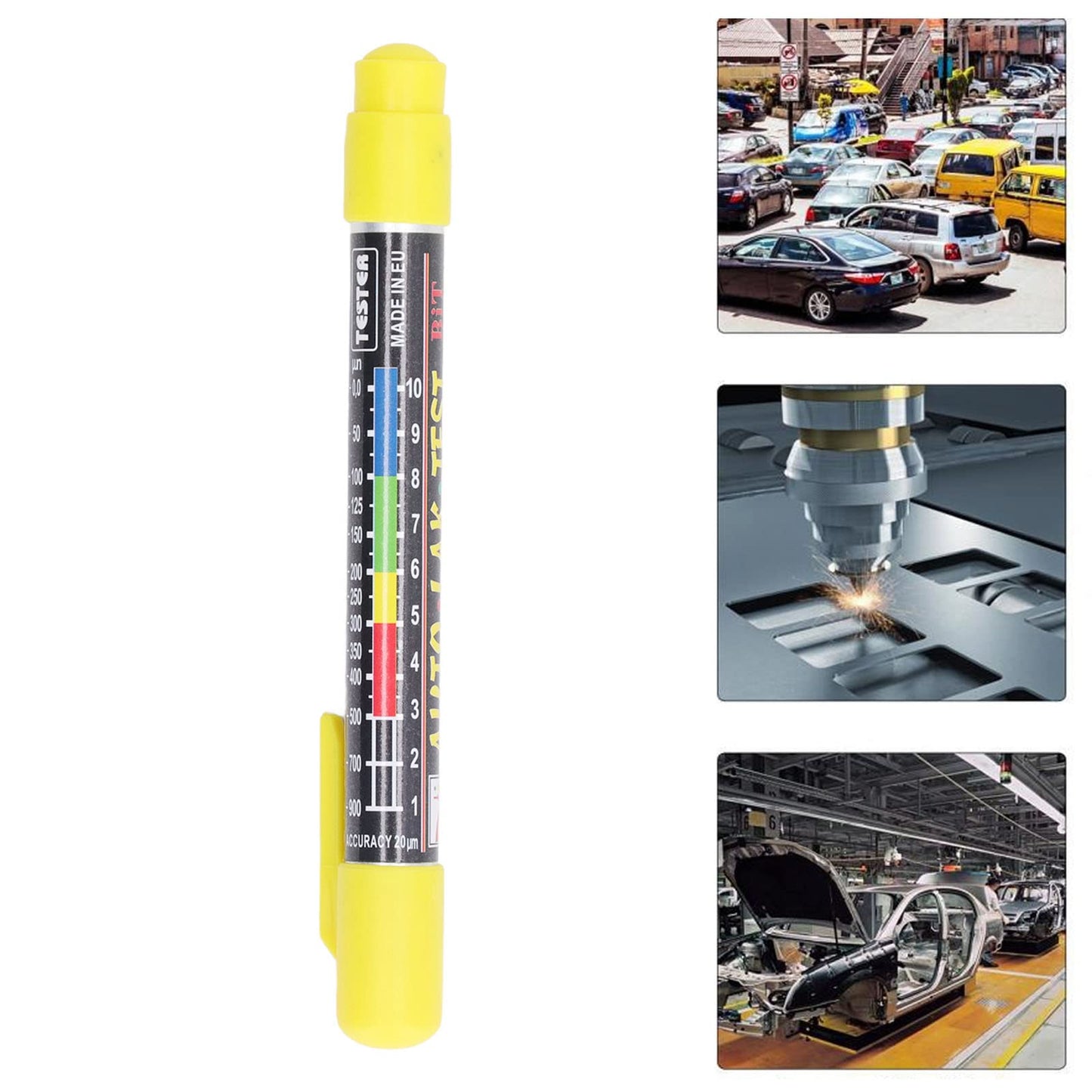 LiebeWH Probador de Espesor de Pintura Pluma de Prueba de Revestimiento de Coche Resistente al Agua Herramienta de Prueba de Pintura de Coche Punta Magnética para Automóvil, iqs8d7tomg