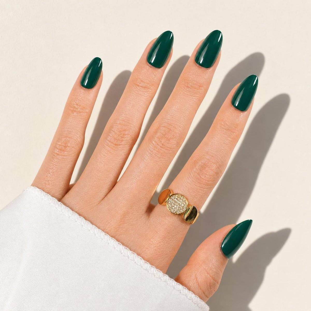 SXC Uñas postizas de la marca Cosmetics | Serie X1, almendra corta (026 Esmalte Esmeralda)
