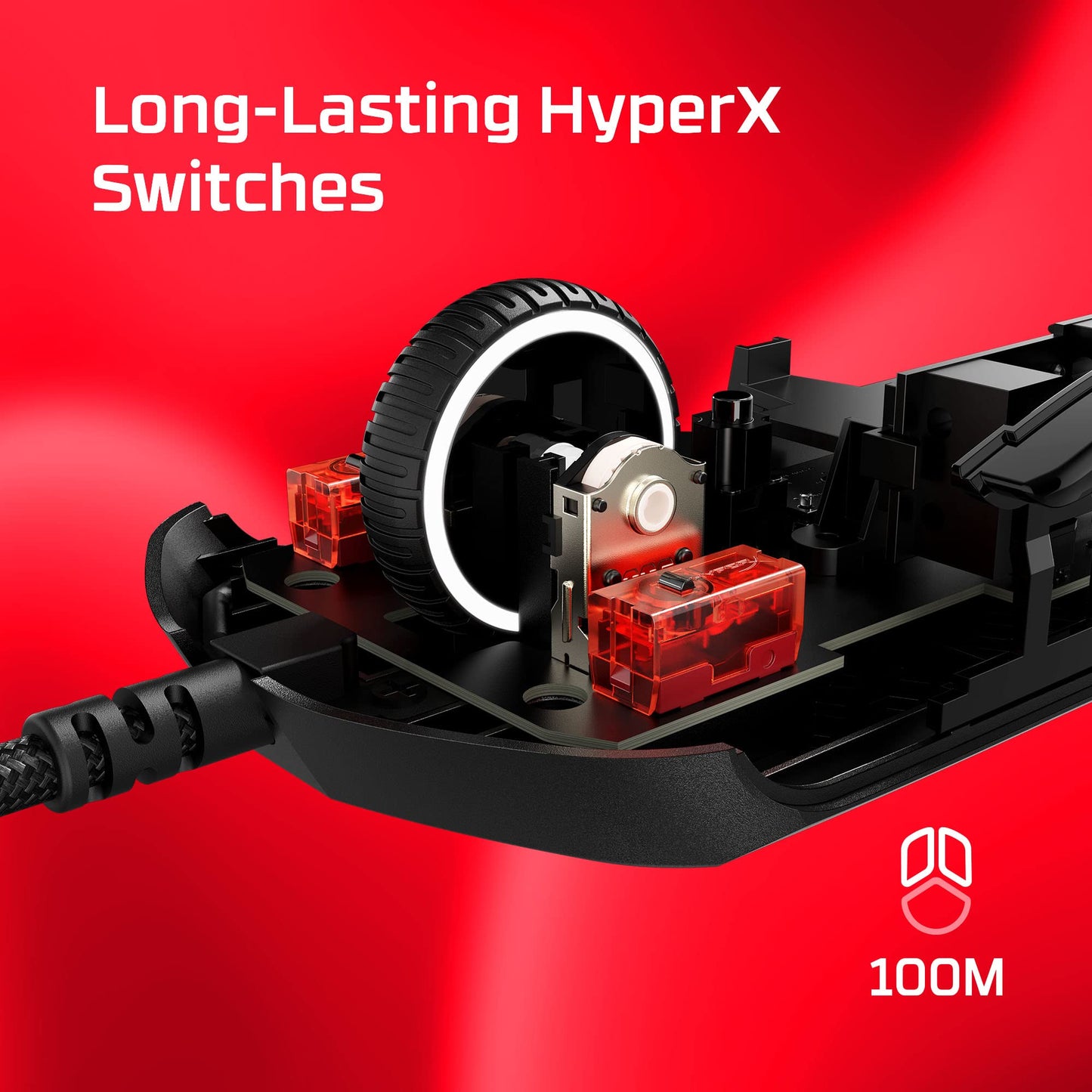 HyperX Pulsefire Haste 2 - Mouse para Juegos con Cable, Ultraligero, 53 g, frecuencia de sondeo de 8000 Hz, Sensor de precisión, Cable Hyperflex 2, Plug and Play, Color Negro