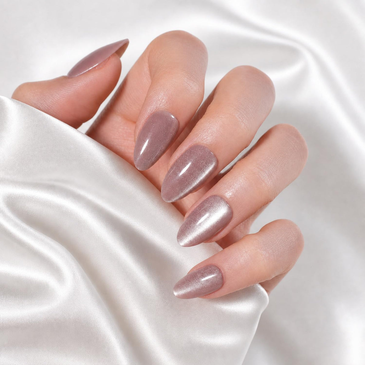 SXC Uñas postizas de la marca Cosmetics | Serie X1, almendra corta (031 Cachemira transparente)