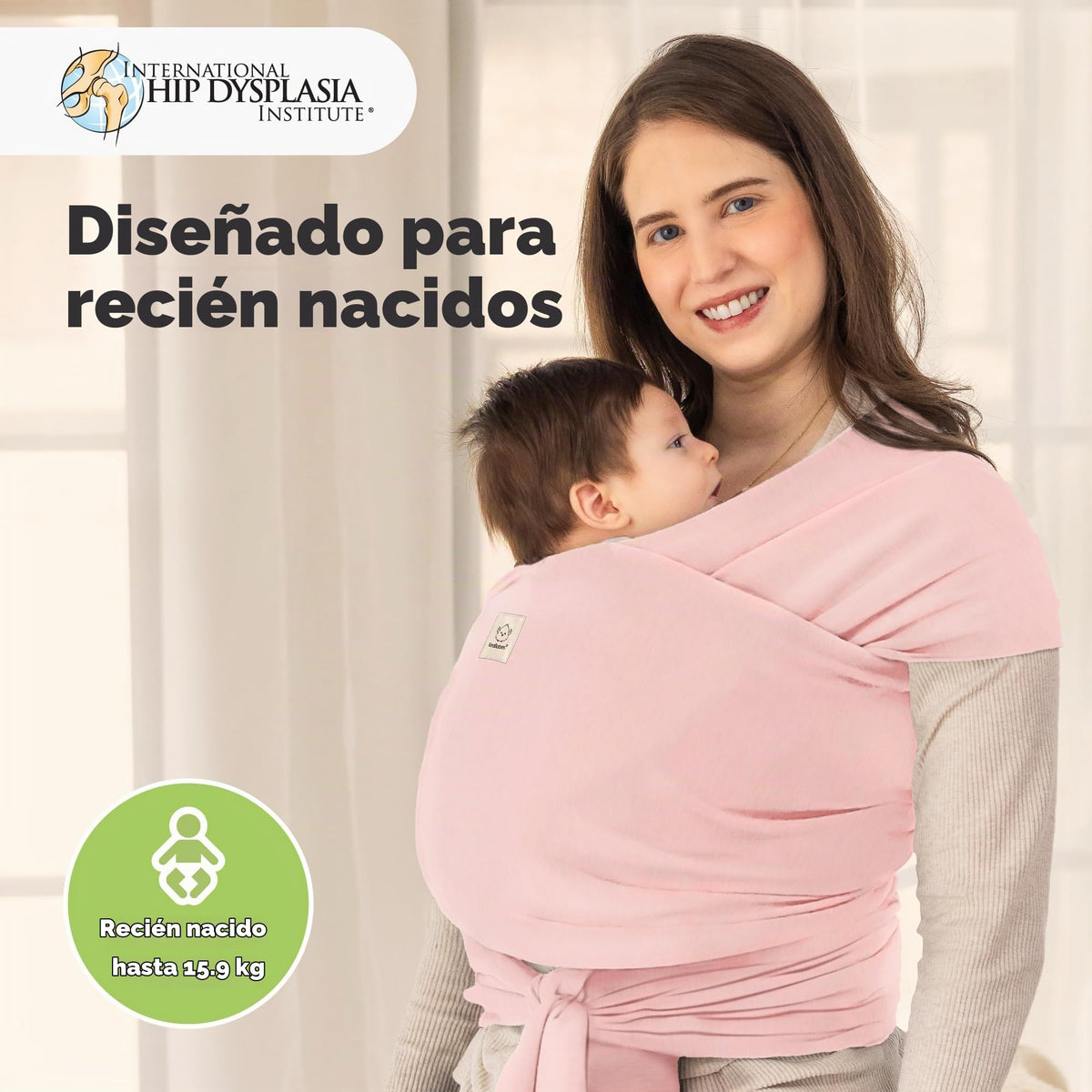 KeaBabies - Portabebés Original Todo en 1 para Bebés Recién Nacidos a Niños, Fácil de Usar, Unión Manos Libres, Envoltura Ligera y Transpirable para (rosa Sucio)