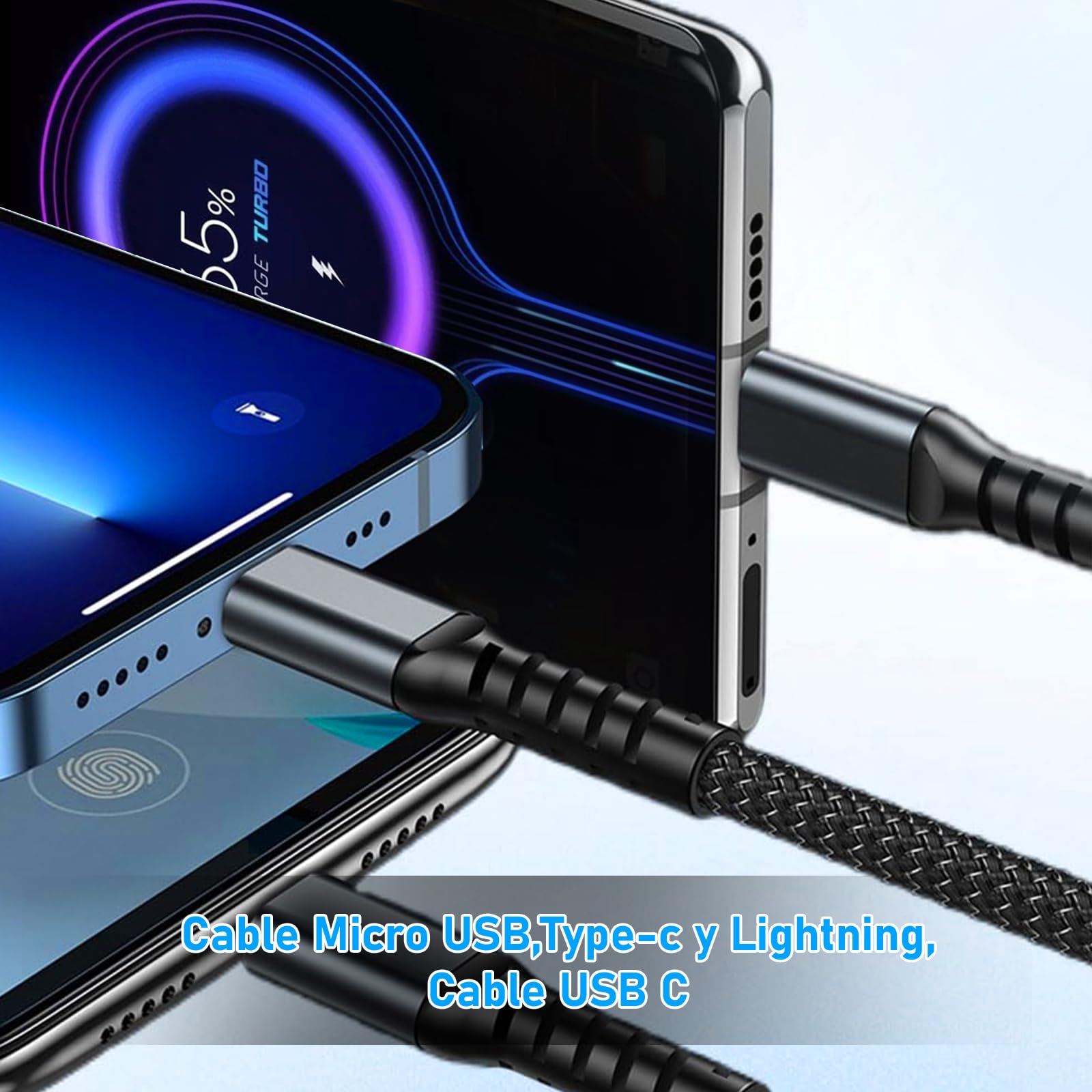 Cable de Carga Rápida USB C 100 W Ngff Carga Rápida Trenzado para iPhone16/15 Xiaomi Huawei