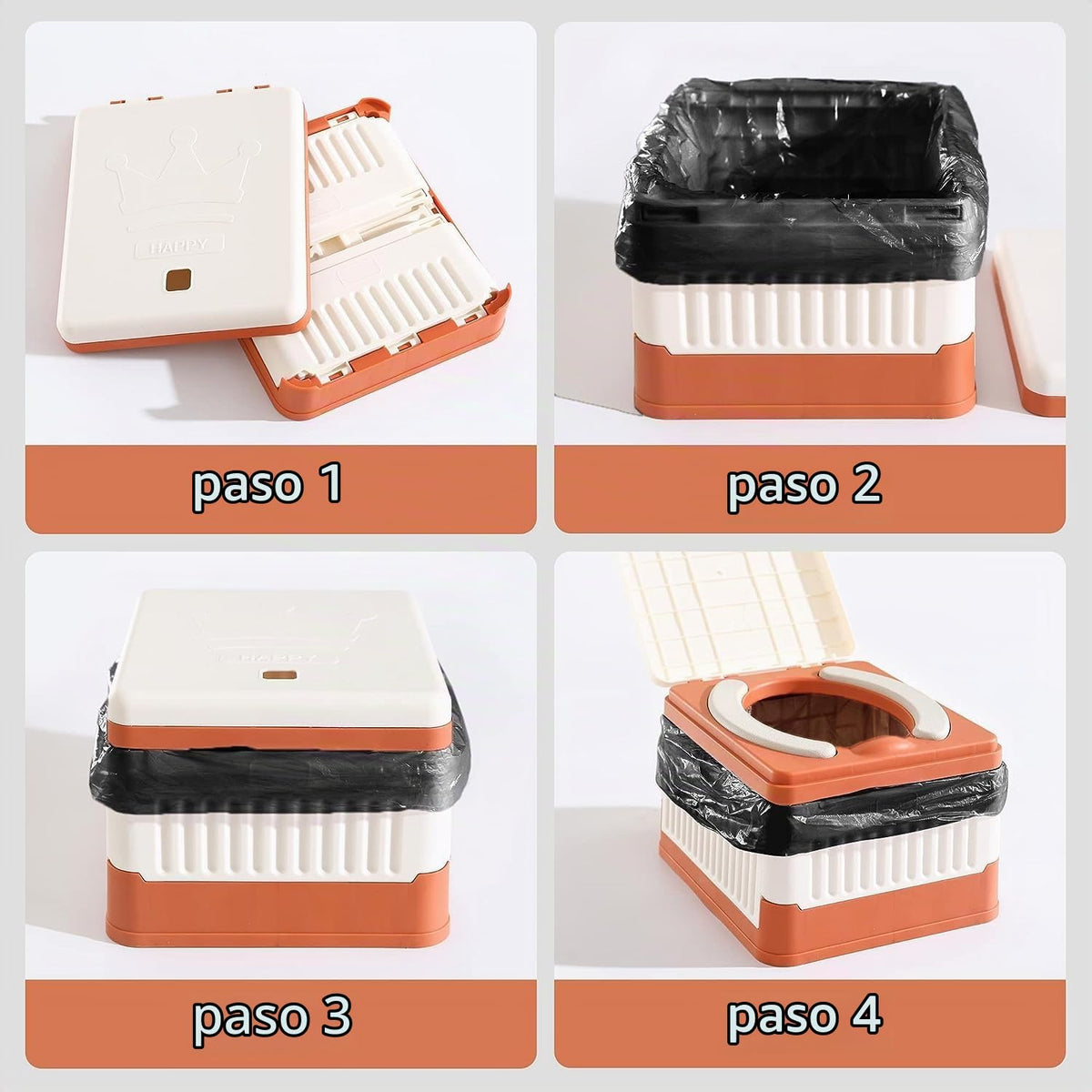 Orinal De Viaje Portátil Para Niños,Orinal plegable para niños,Asiento Entrenador Baño para Niños con 3 rollos de bolsa de limpieza de viaje,Adecuado para viajes,Coche,Camping,Parque (rojo)