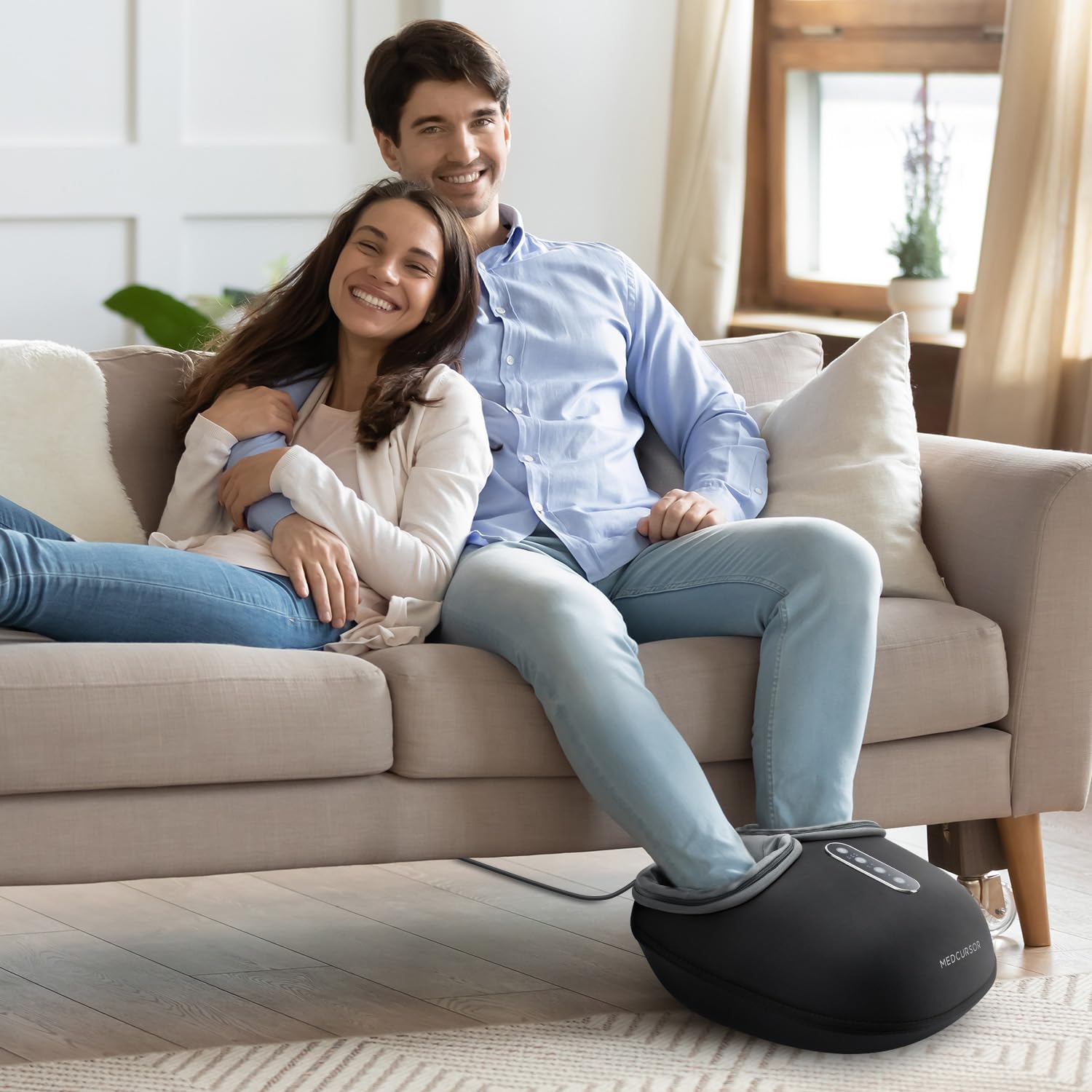 Máquina Masajeador de Pies Shiatsu Eléctrica con Calor Calmante y Compresión de Aire para Uso Doméstico